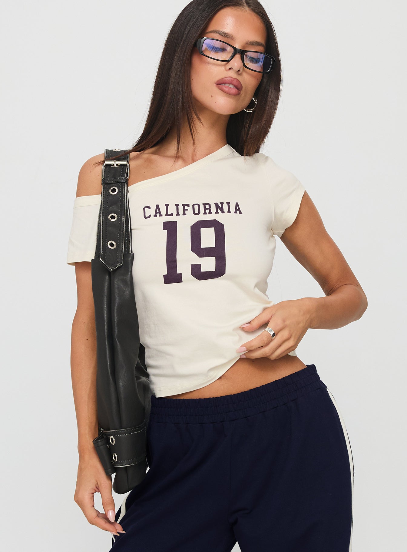 Alternative view of Cali Babe Cold Shoulder Top Ivory