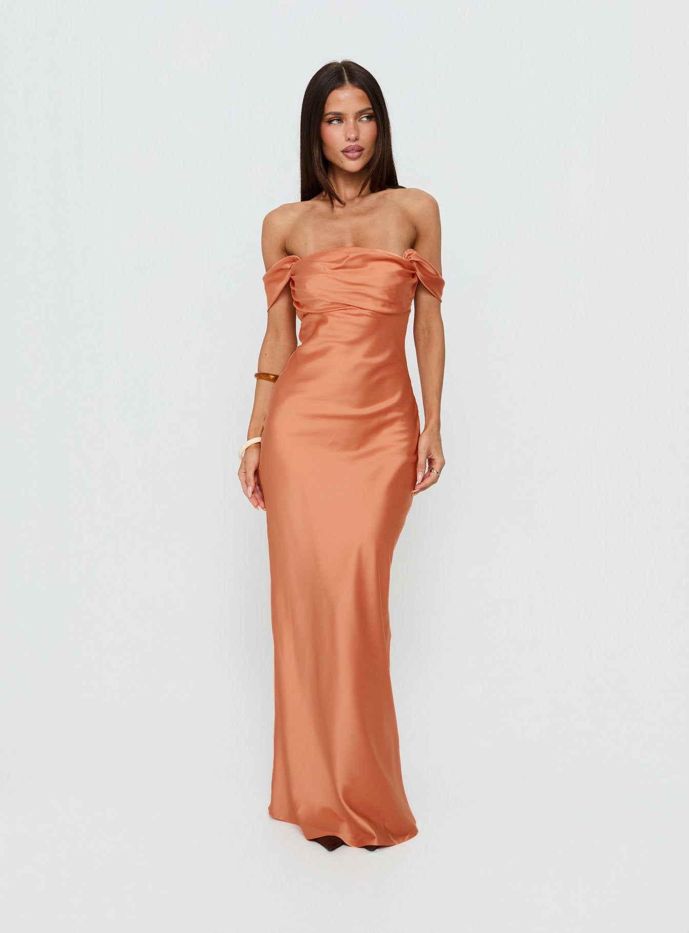 Alternative view of Azura Off The Shoulder Maxi Dress Orange