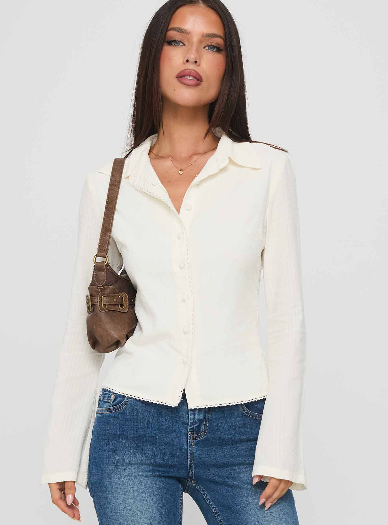 Alternative view of Emersonne Button Up Top White