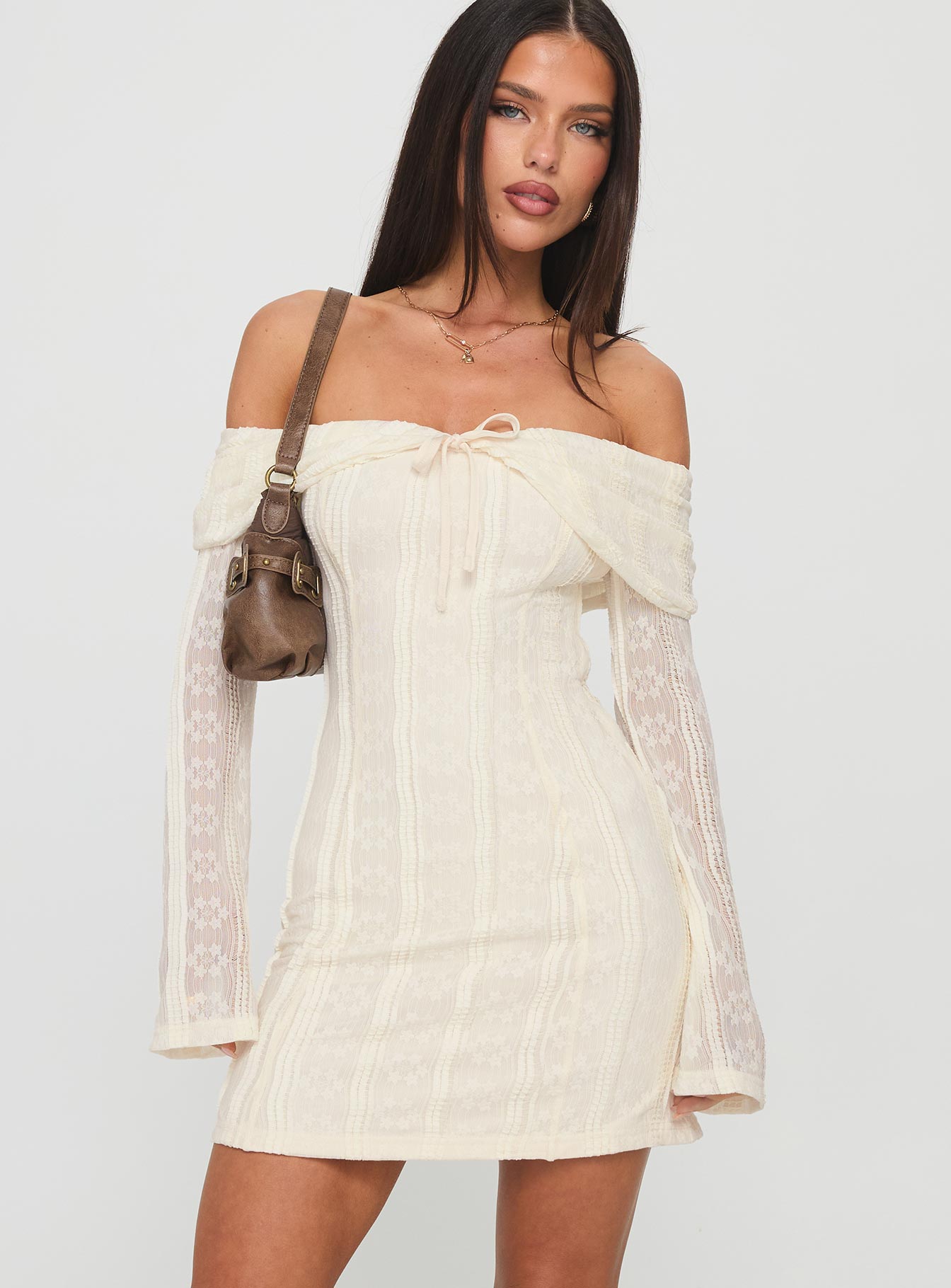 Alternative view of Colettie Long Sleeve Mini Dress Cream