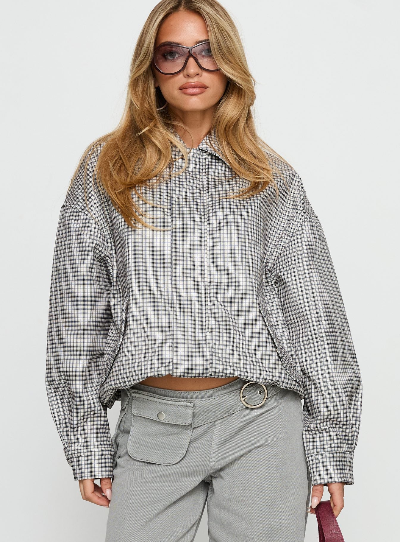 Alternative view of Kenny Bomber Jacket Cream Check