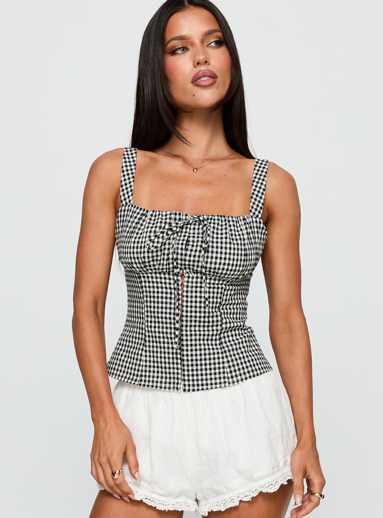 Modern Girl Top Black Gingham - Image 2