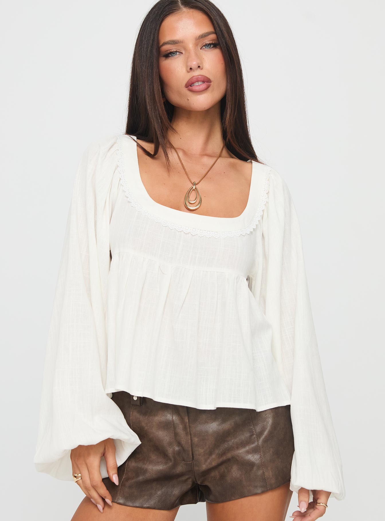 Alternative view of Benjie Long Sleeve Top White