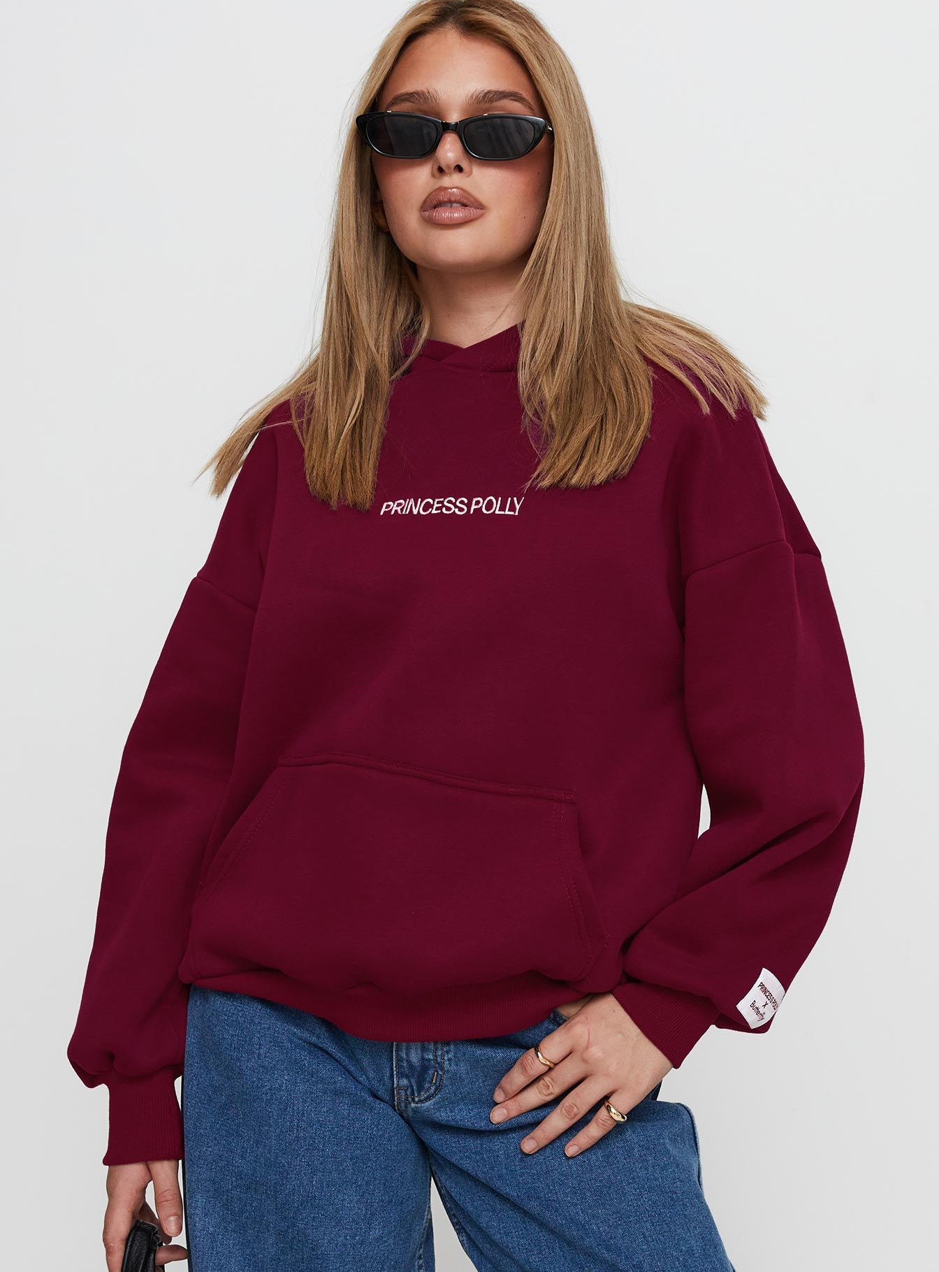 Princess Polly X Butterfly Foundation Charity Merch Hoody Wine - Image 2