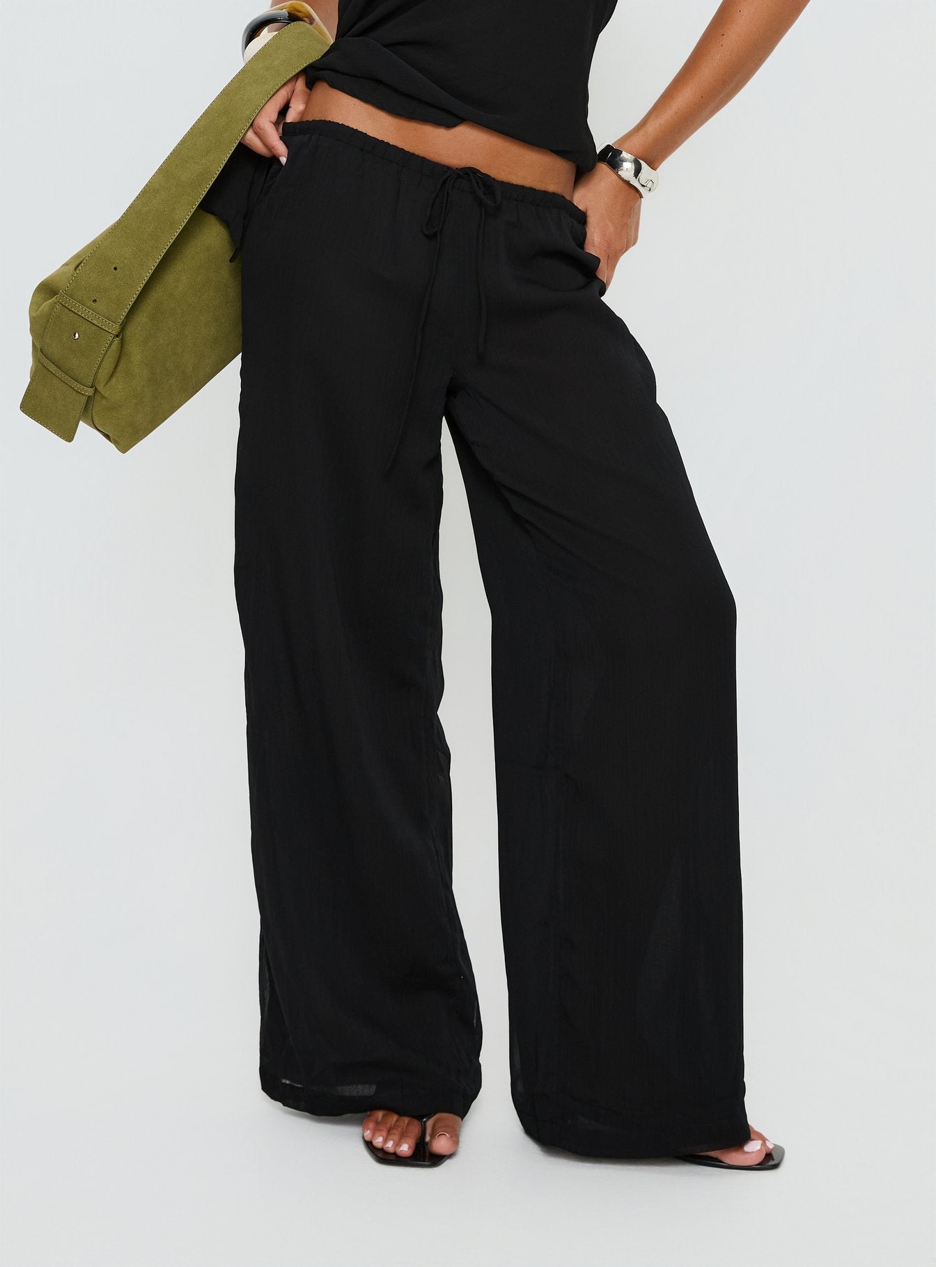 Alternative view of Emorisa Mid Rise Chiffon Pant Black