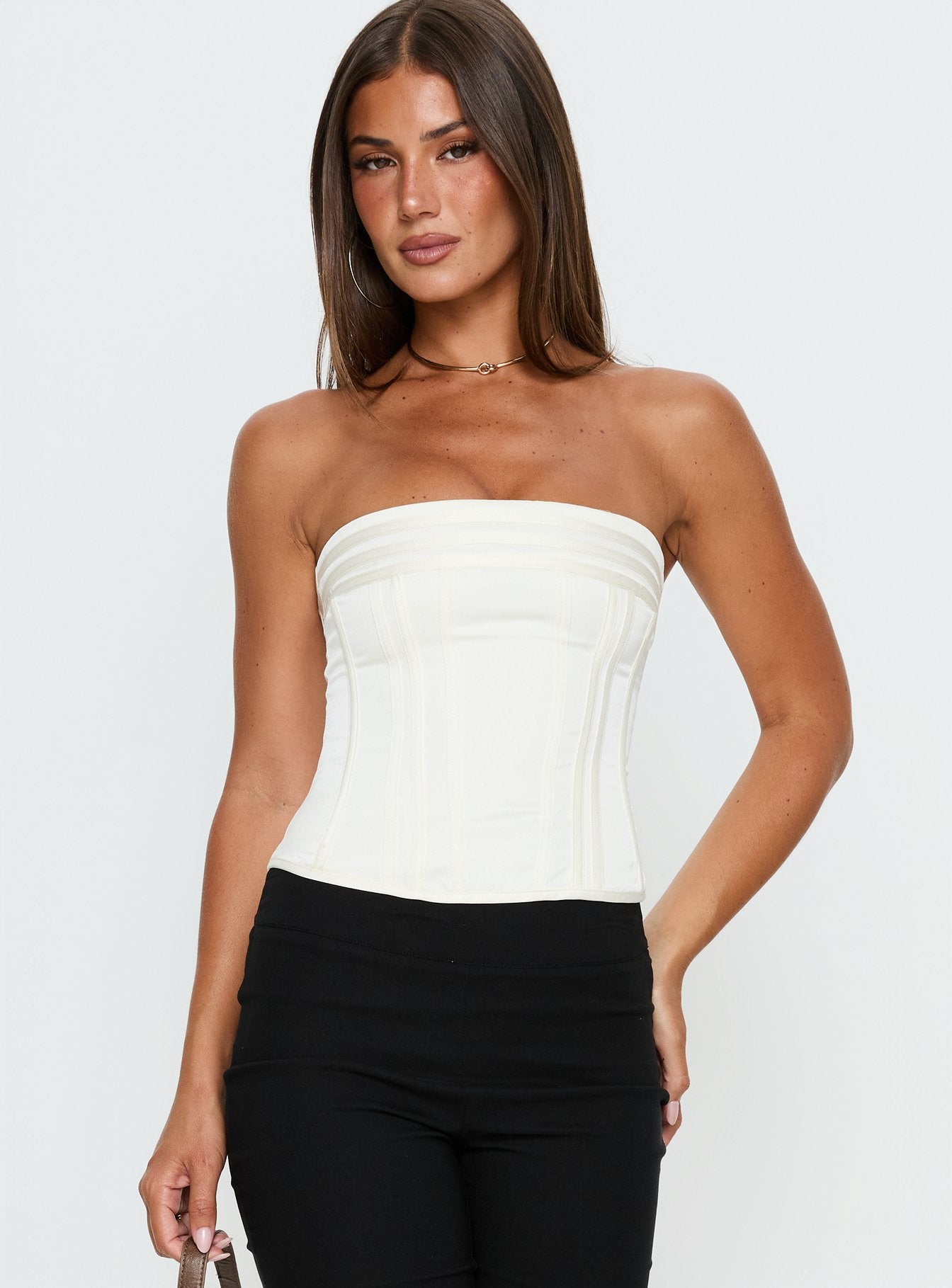 Alternative view of Cecilie Strapless Corset Top Cream