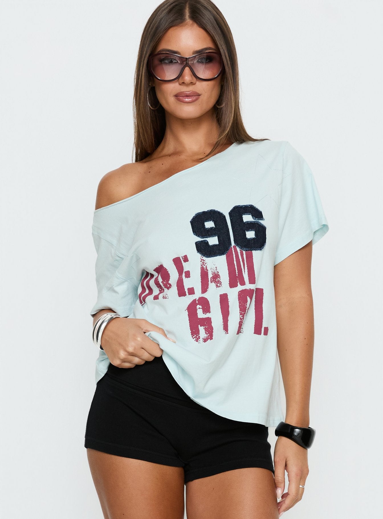 Alternative view of Dream Girl 96 Oversized Graphic Tee Blue