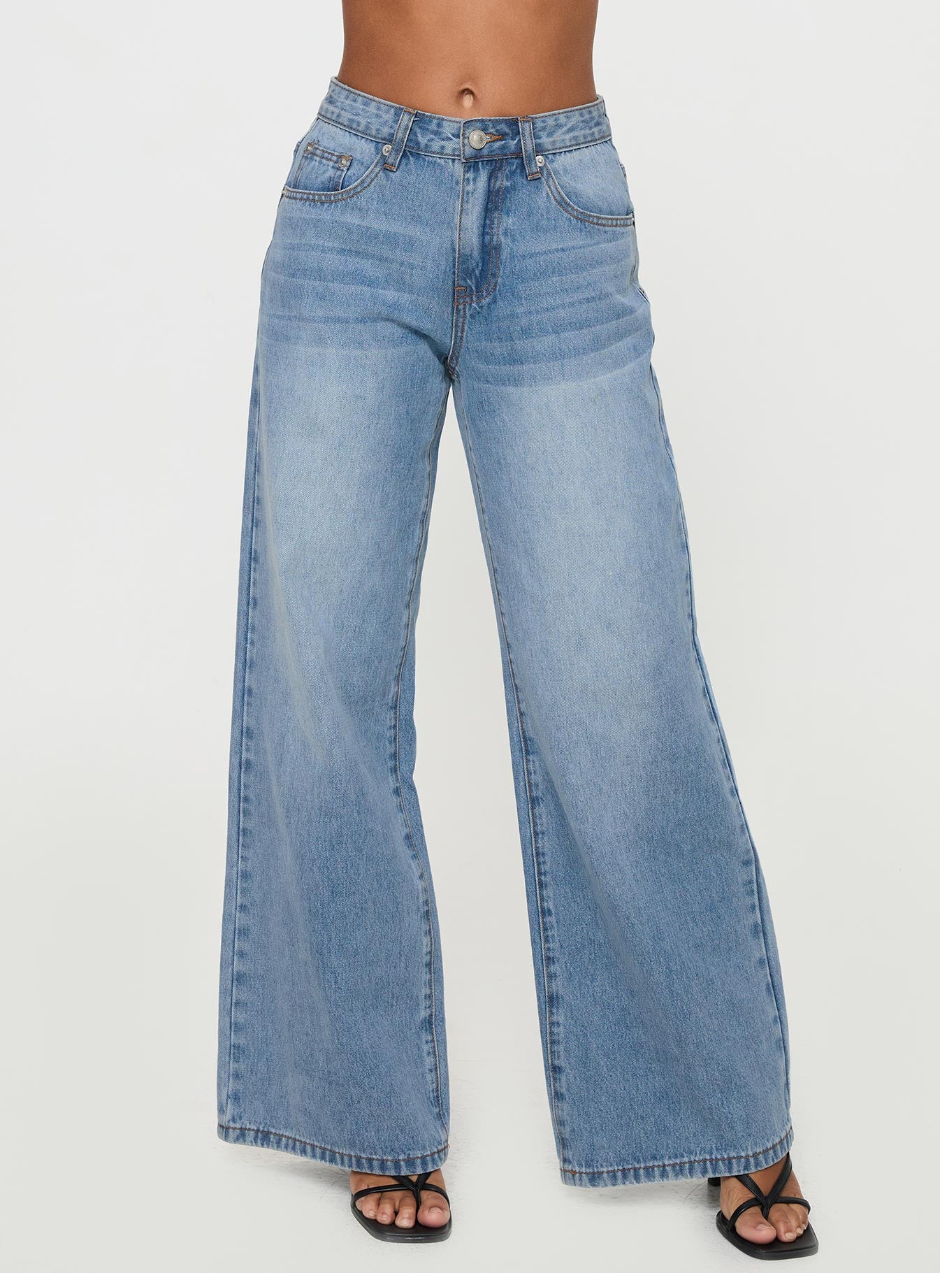 Alternative view of Colemane Mid Rise Flared Jeans Angel Blue