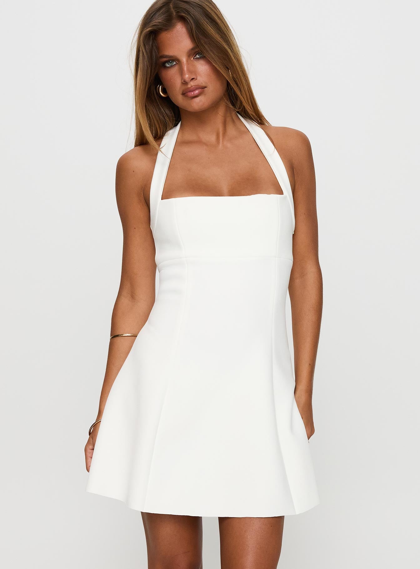 Alternative view of Alyn Halter Mini Dress White