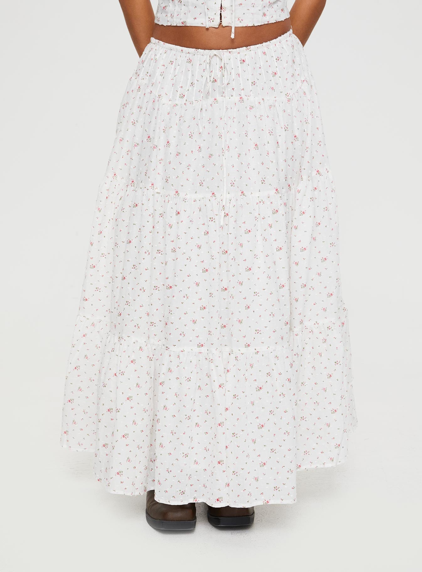 Alternative view of Cherry On Top Maxi Skirt White Floral