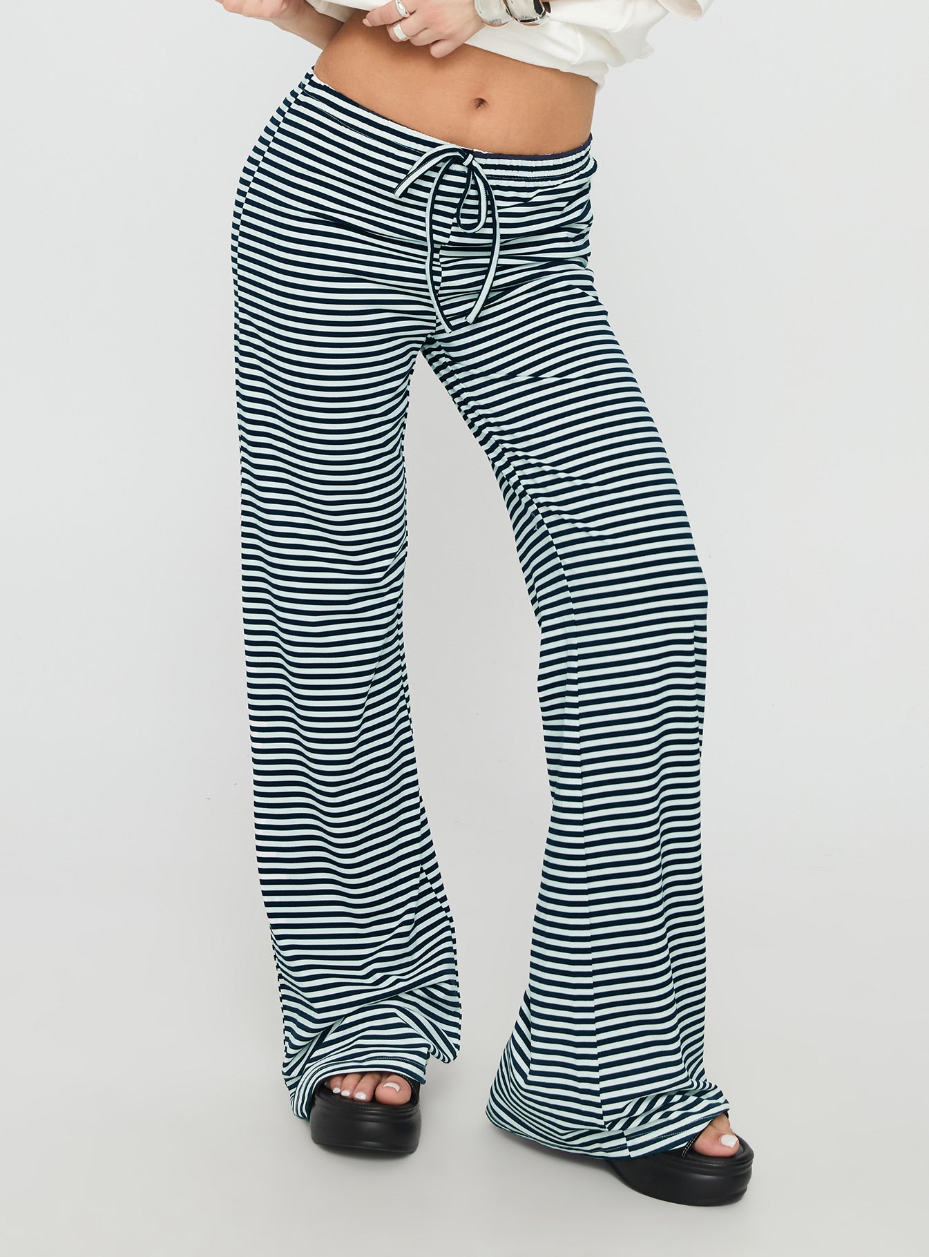 Alternative view of Alfreda Jersey Pants Navy Stripe