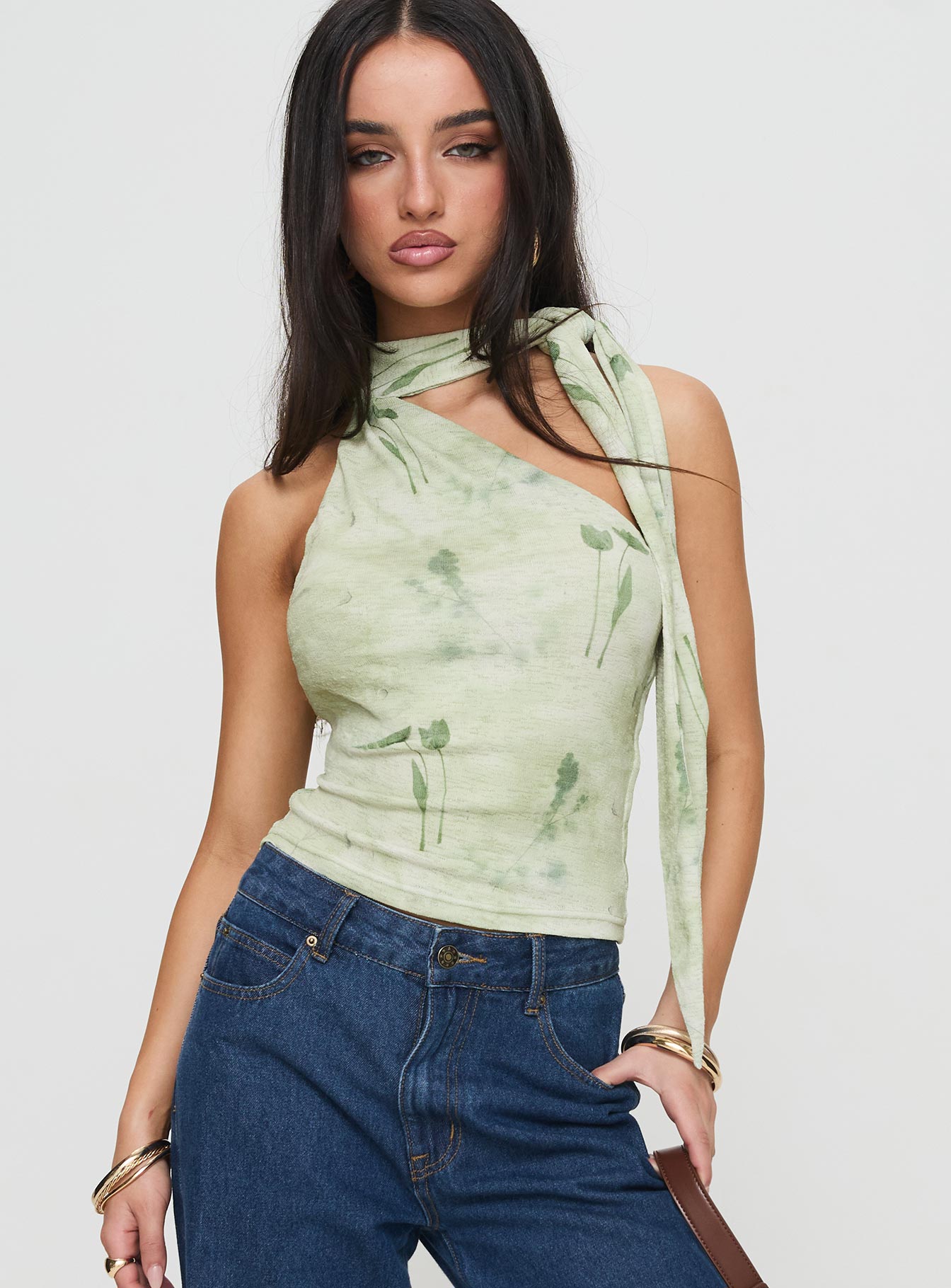 Alternative view of Anderstone Neck Tie Top Green