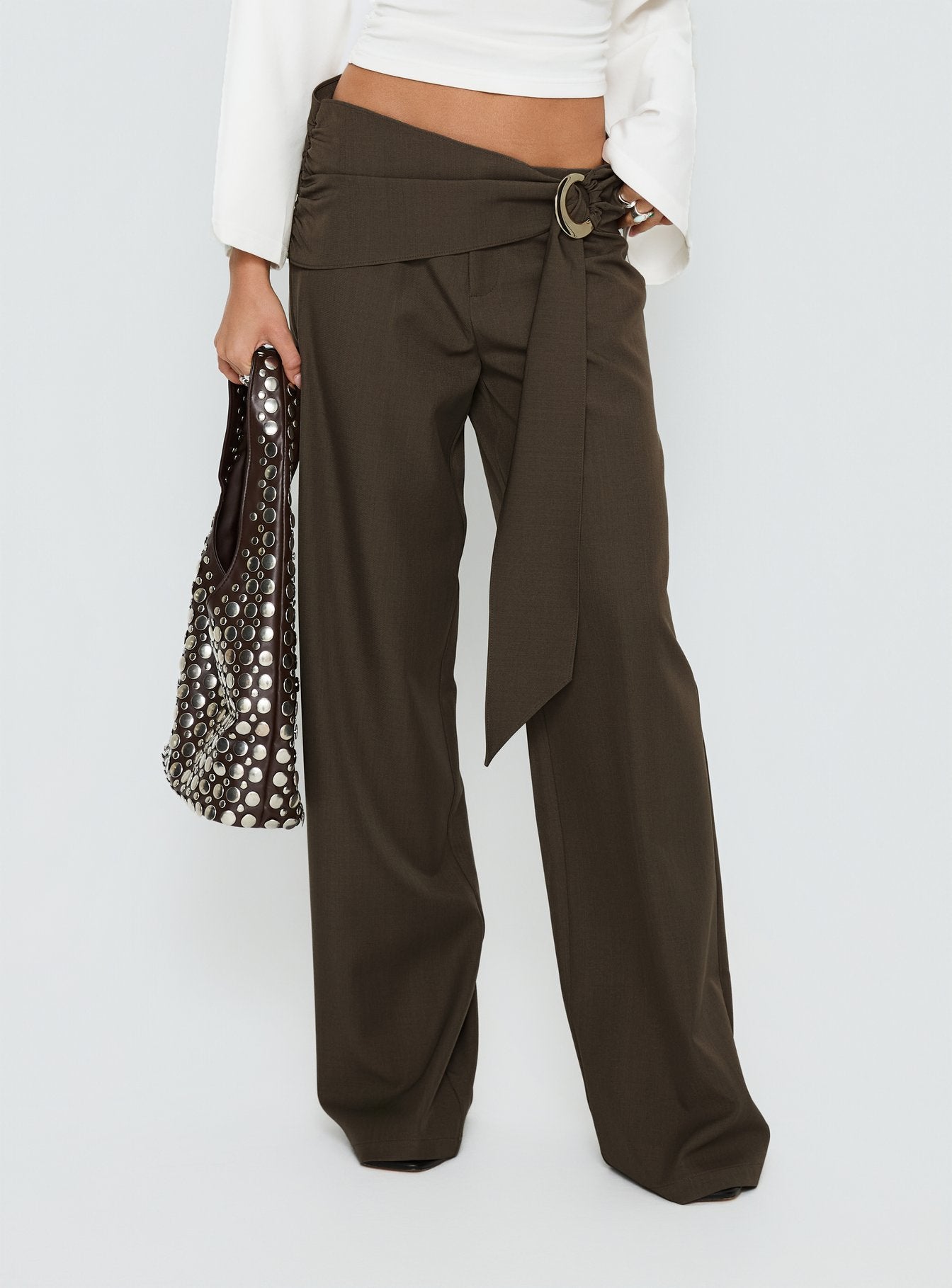 Alternative view of Elisson Layered Buckle Pants Grey