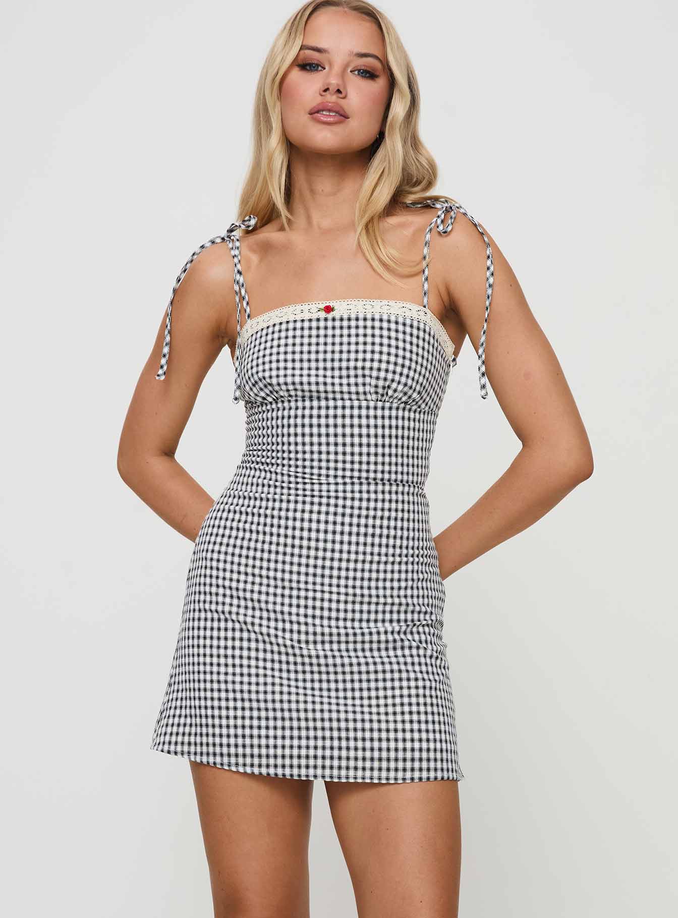 Alternative view of Burkes Mini Dress Black Check