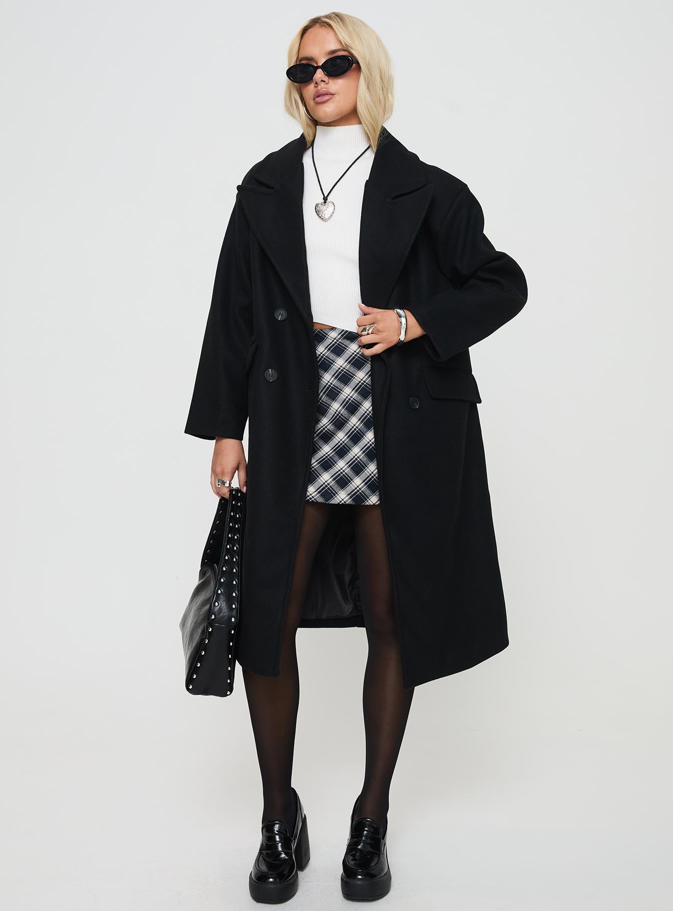 Alternative view of Inferno Longline Coat Black