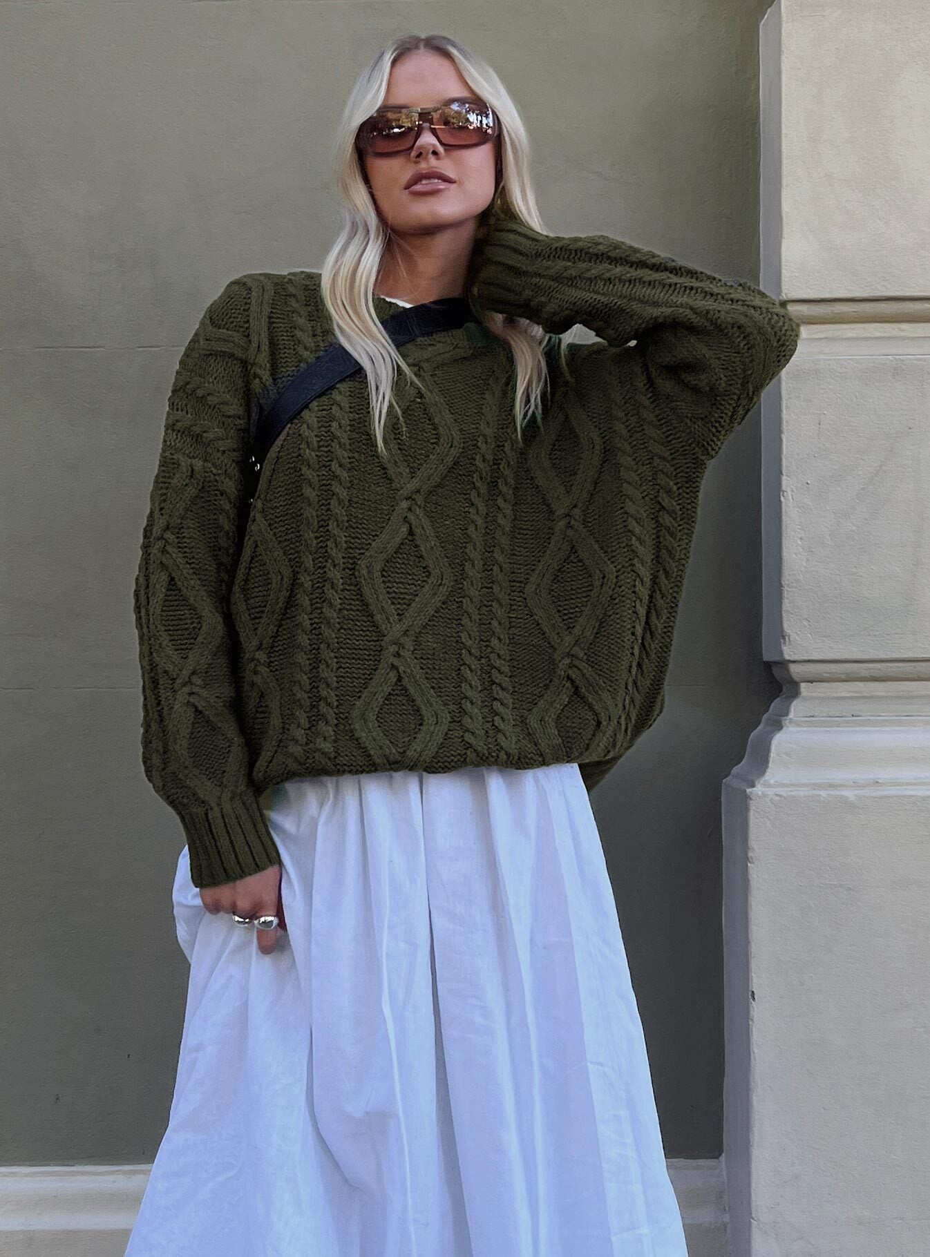 Alternative view of Anaya Oversized Sweater Olive