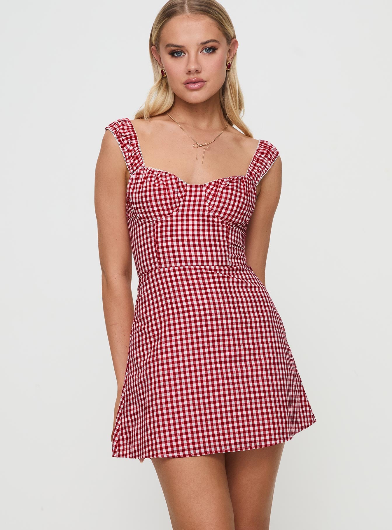 Alternative view of Faubert Mini Dress Red Gingham