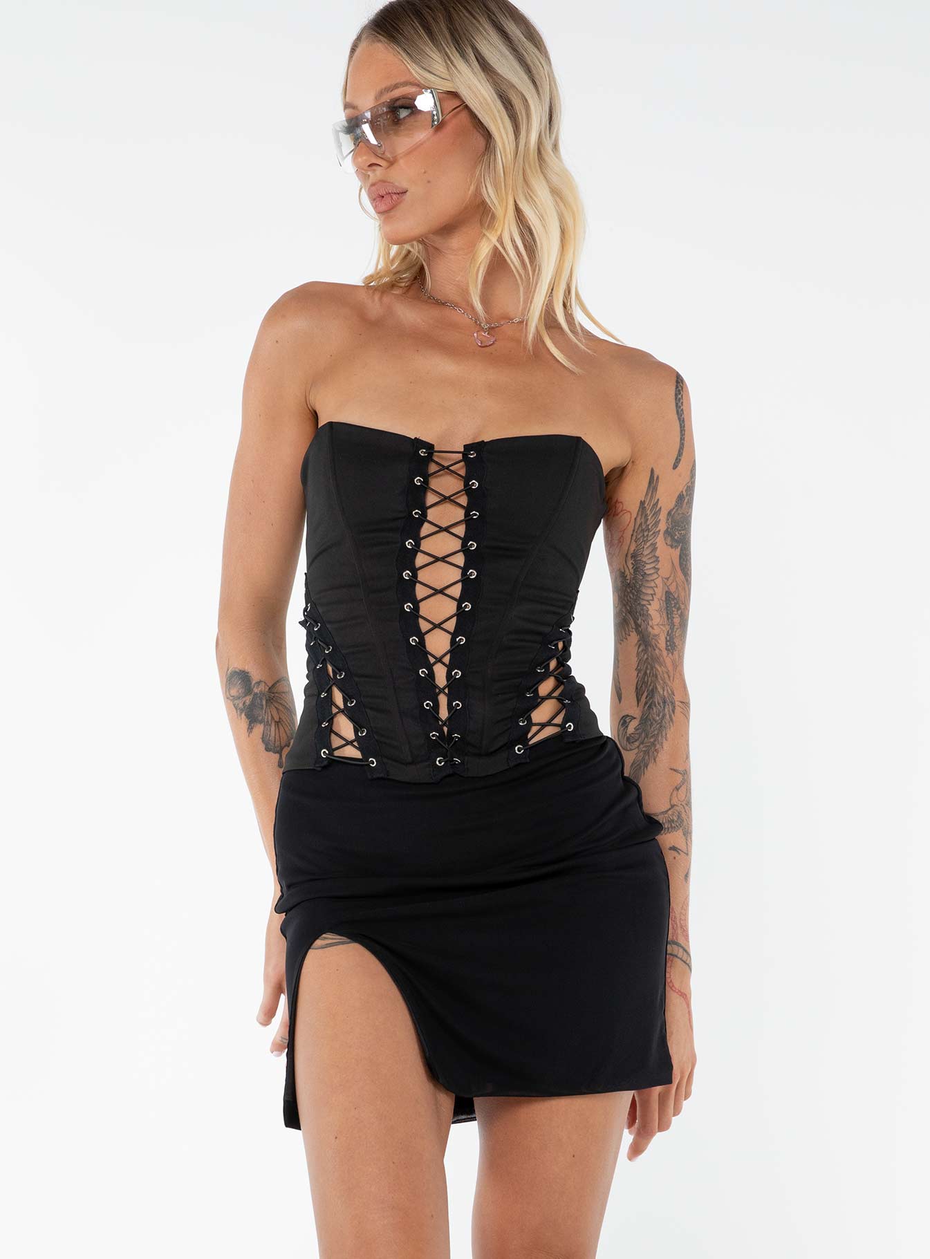 Alternative view of Bold Move Mini Skirt Black Tall