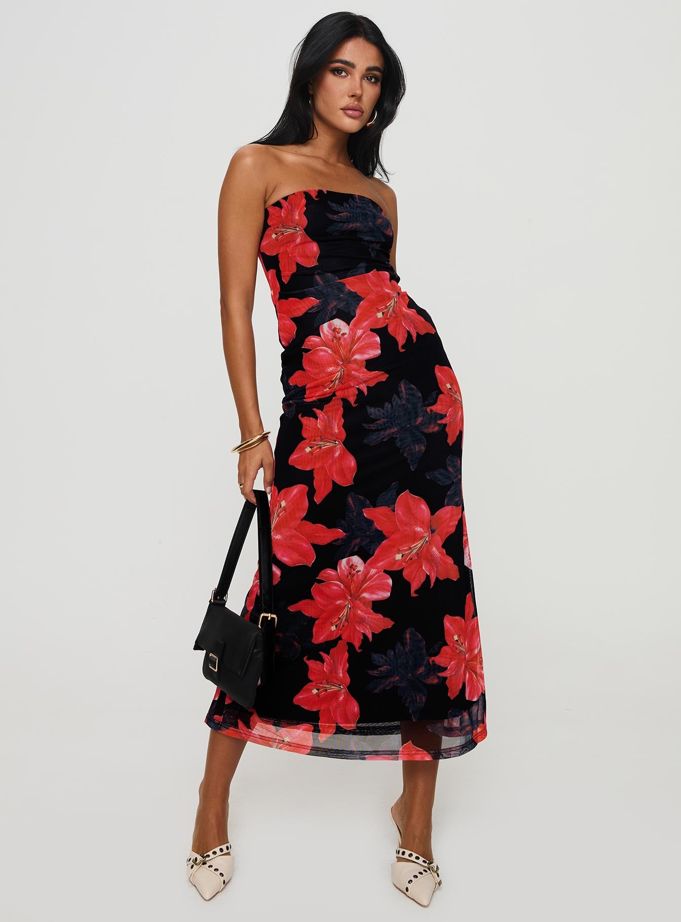 Alternative view of Celik Strapless Maxi Dress Black / Floral