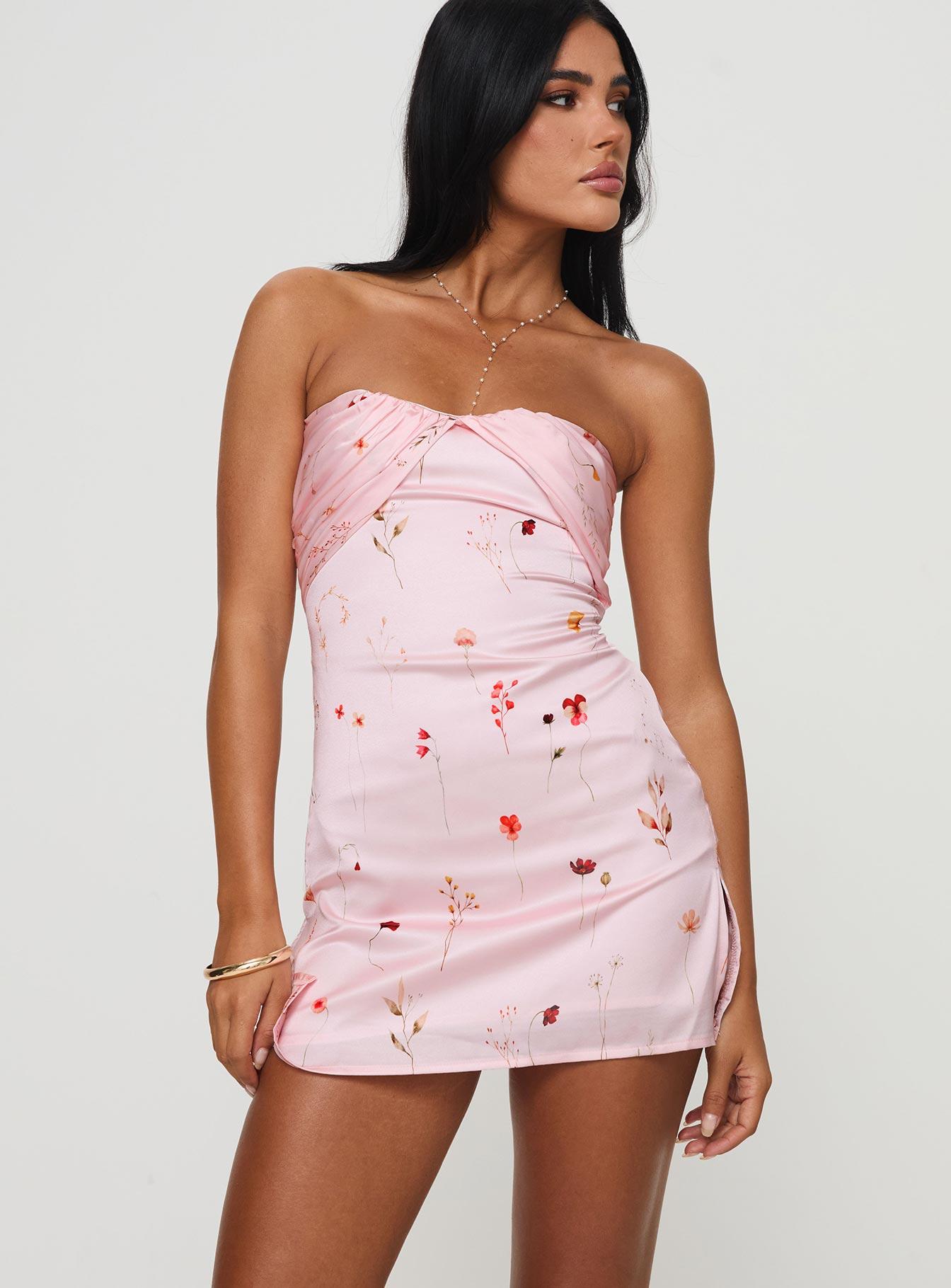 Alternative view of Irena Strapless Mini Dress Pink Floral