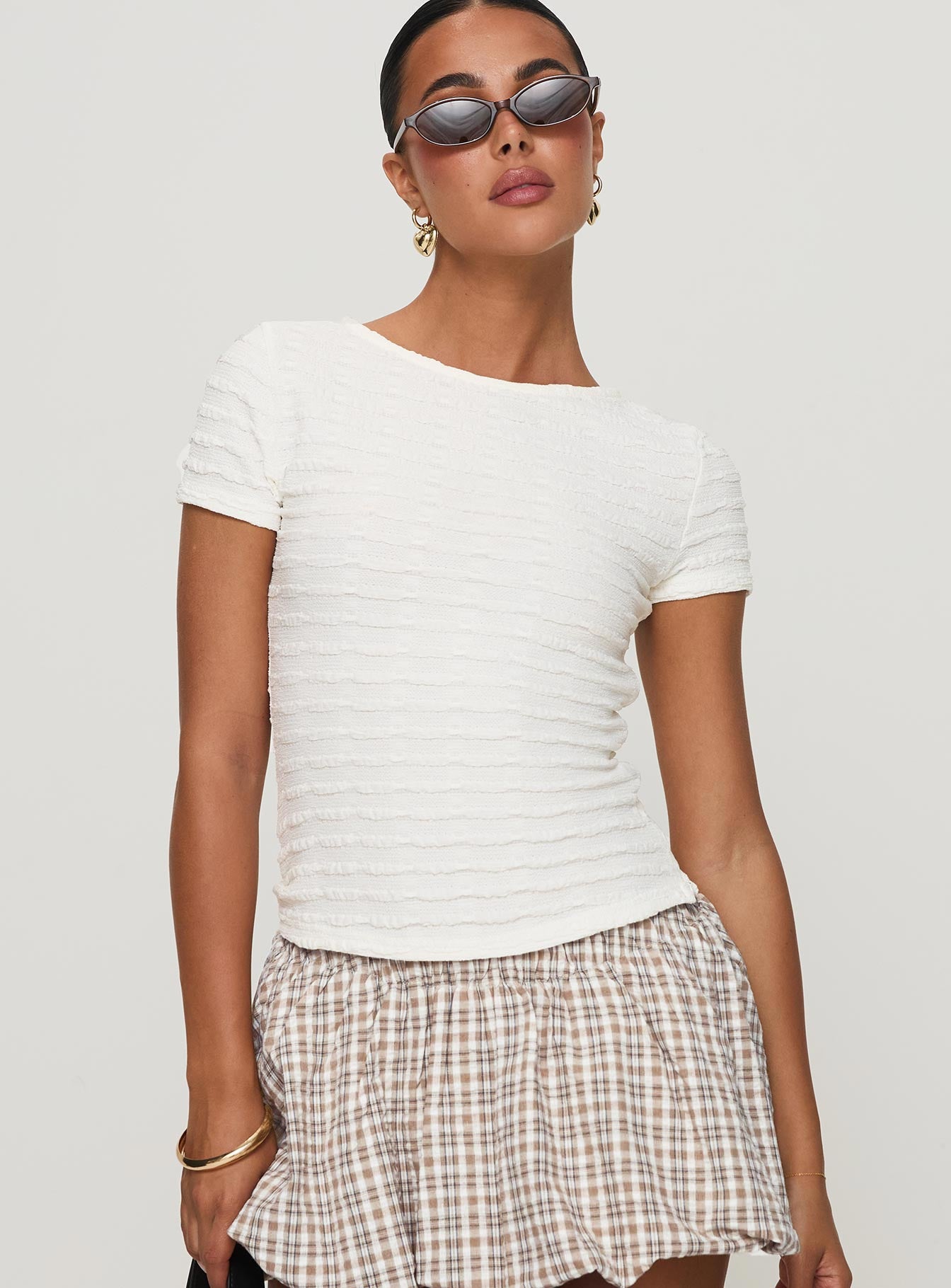Alternative view of For The Better Textured Top White