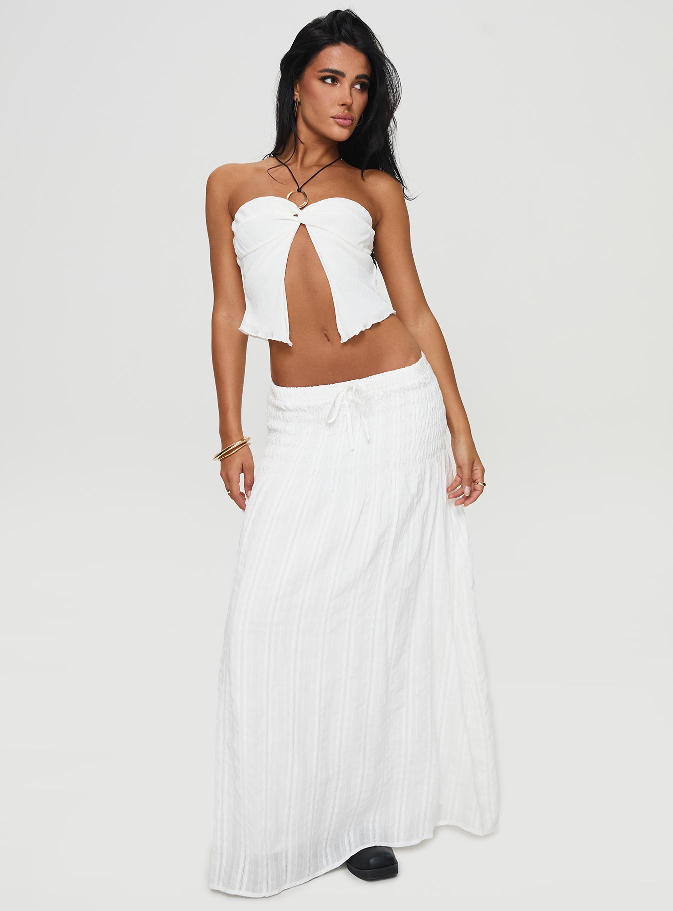 Alternative view of Carana Maxi Skirt White