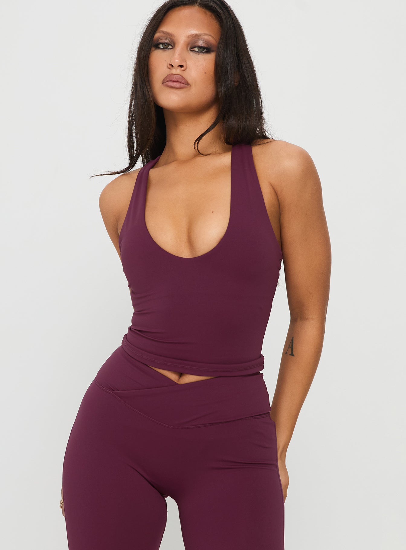 Alternative view of Fast Track Longline Active Tank Top Plum