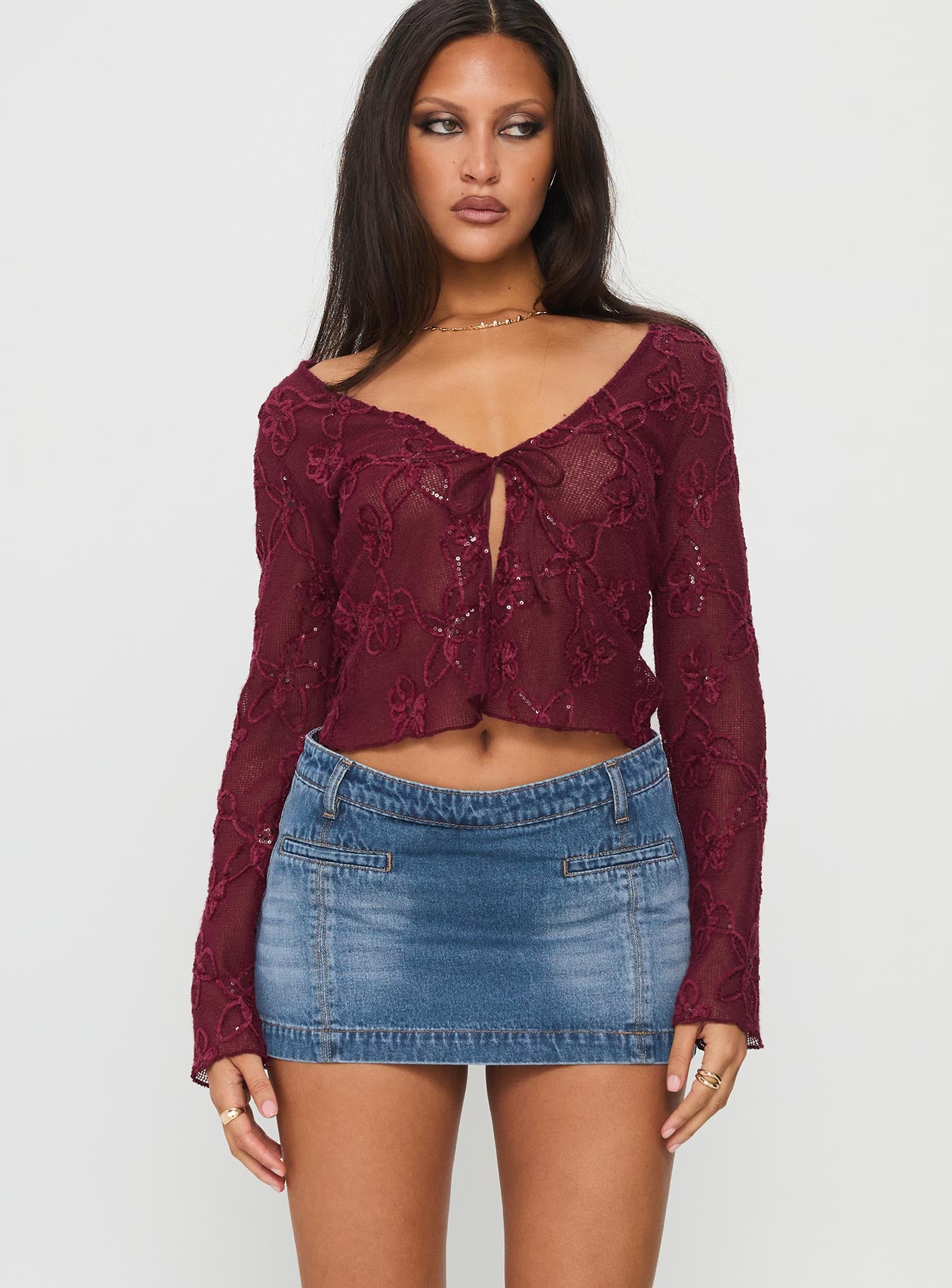 Alternative view of Darbi Denim Mini Skort Mid Blue
