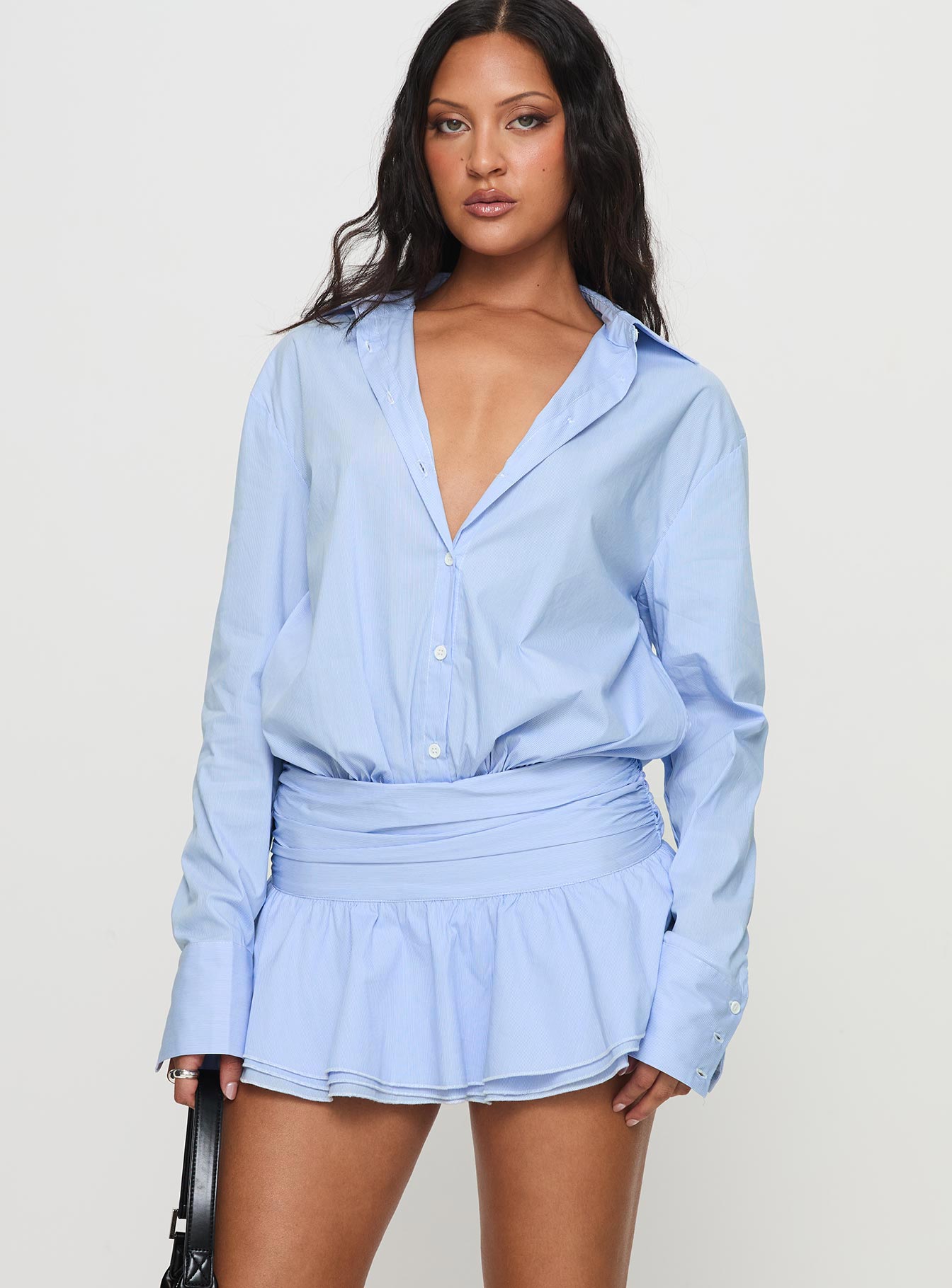 Girls Girls Girls Long Sleeve Mini Dress Blue - Image 2