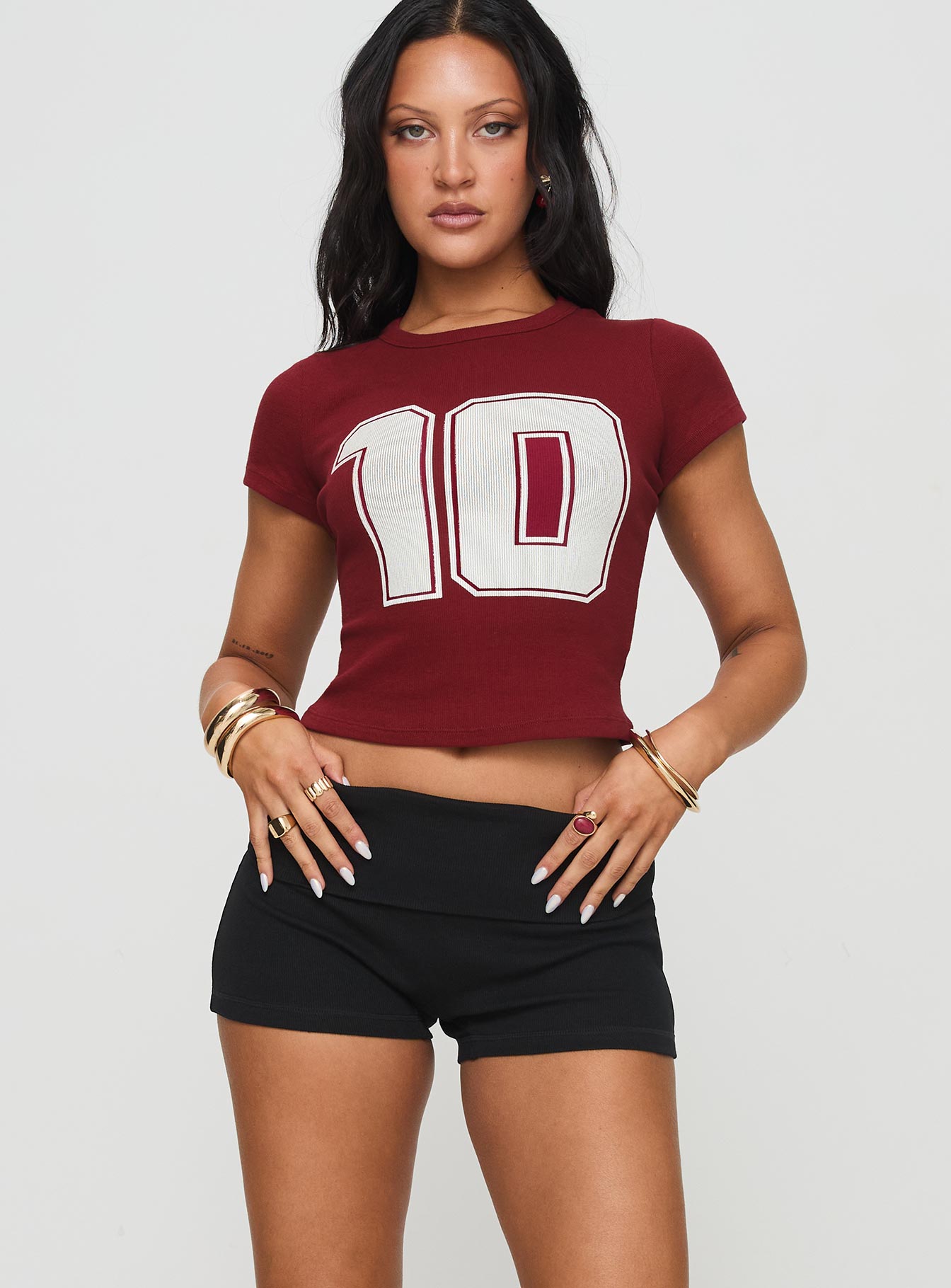Alternative view of Baseline Low Rise Rib Shorts Black