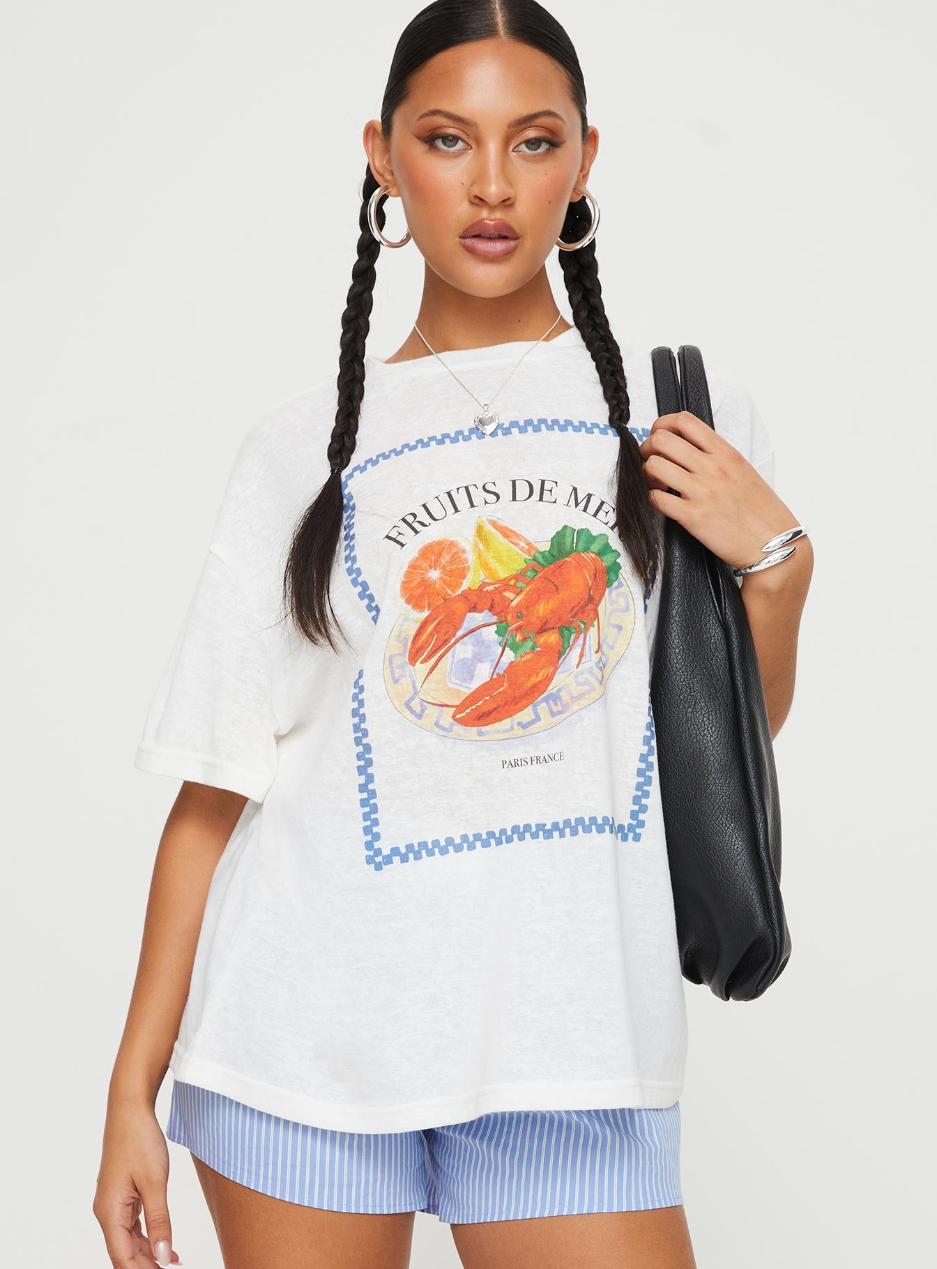 Alternative view of Larry Lobster Oversized Tee White