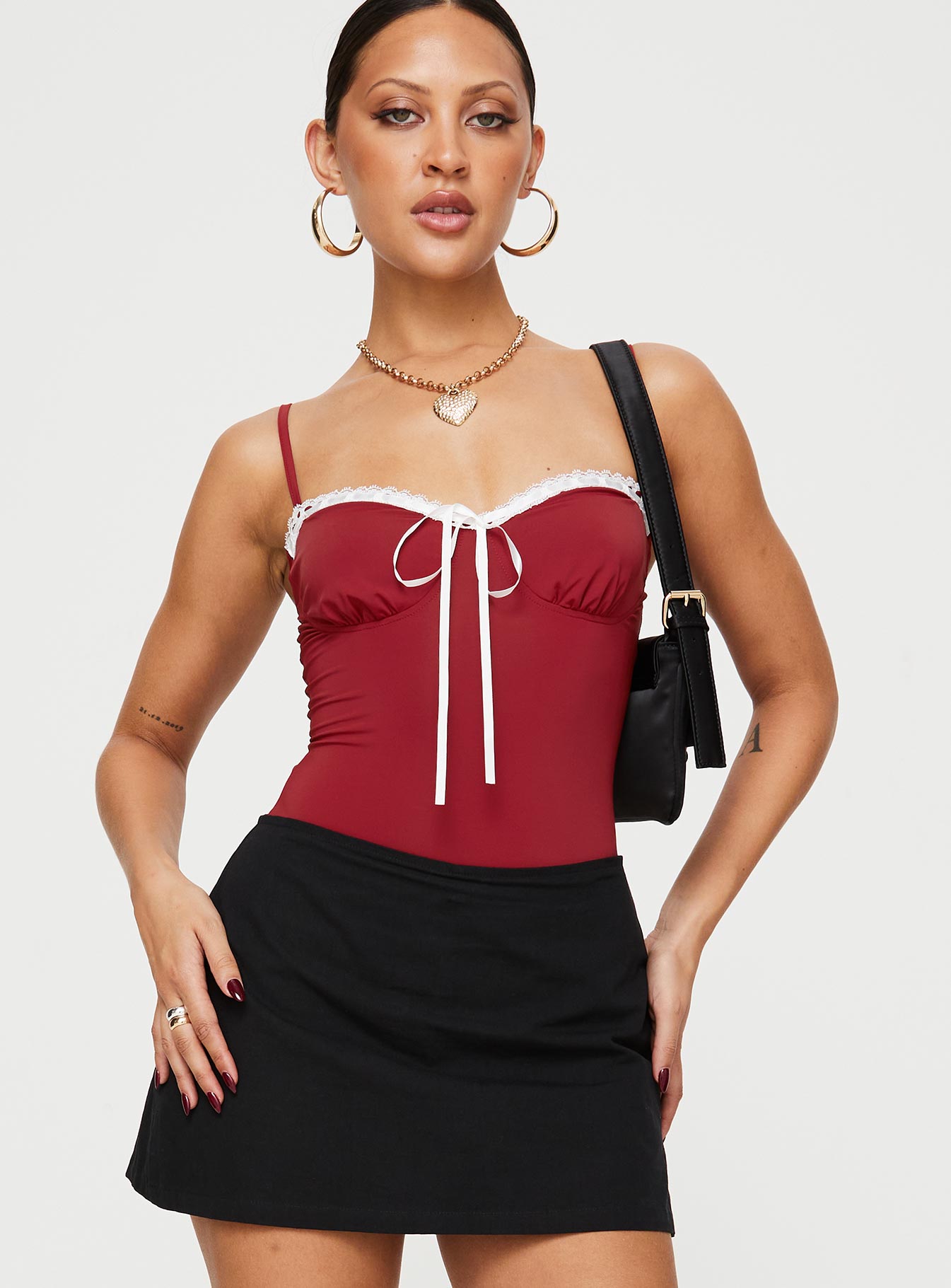 Alternative view of Damsel Bodysuit Burgundy