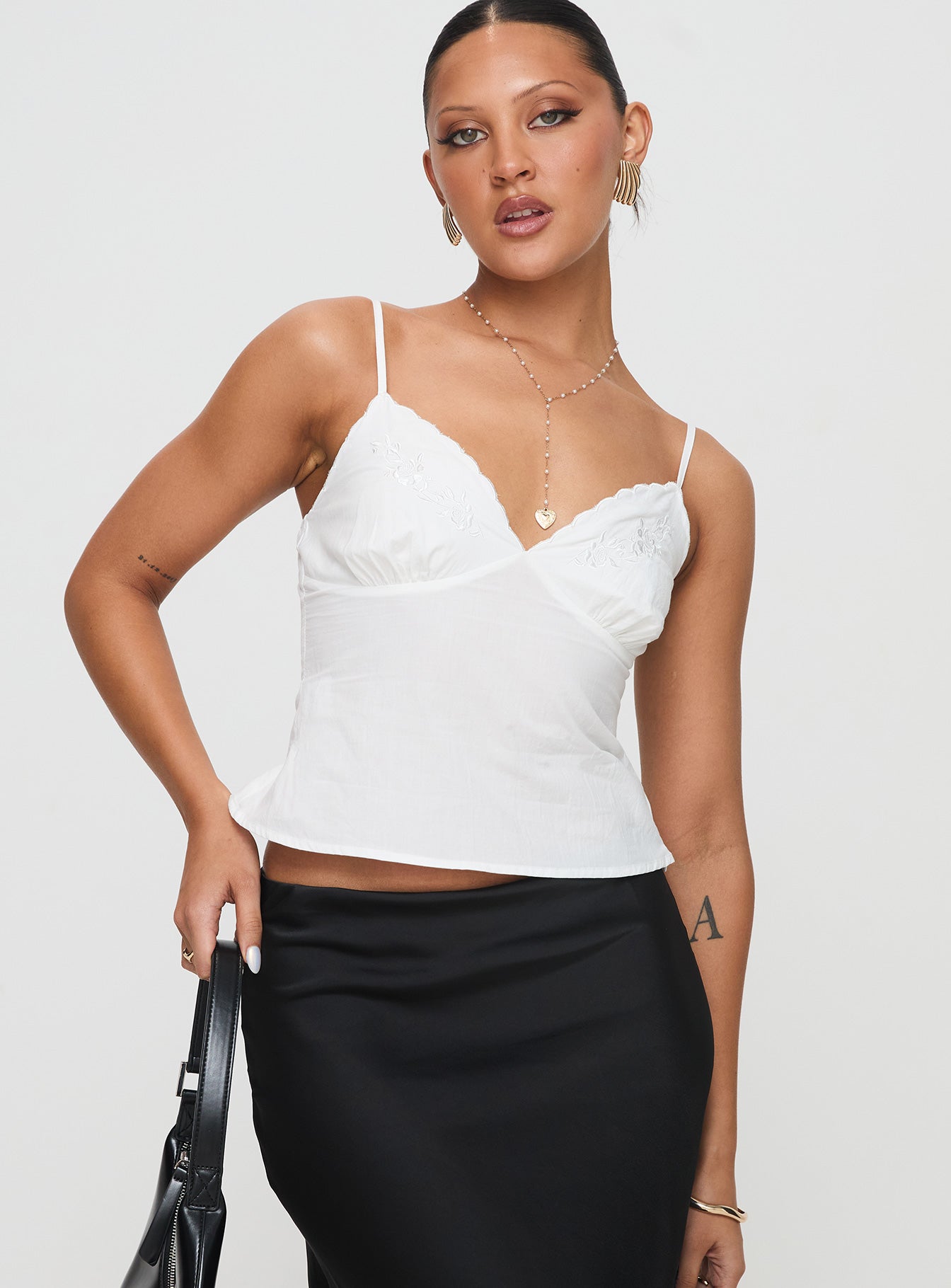Alternative view of Aruba Embroidered Cami White