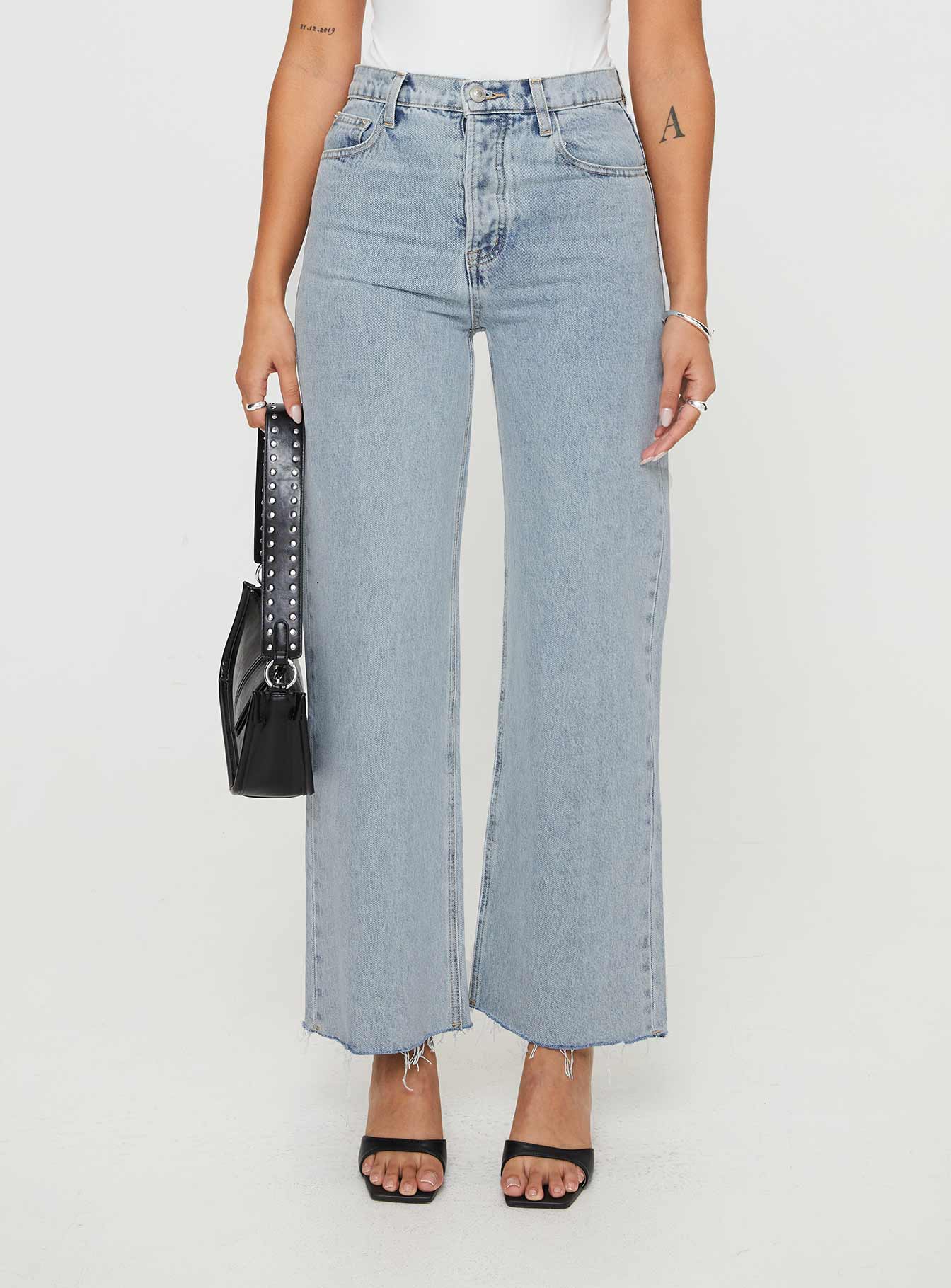 Alternative view of Fawcett High Rise Straight Leg Jeans Light Blue Wash Petite