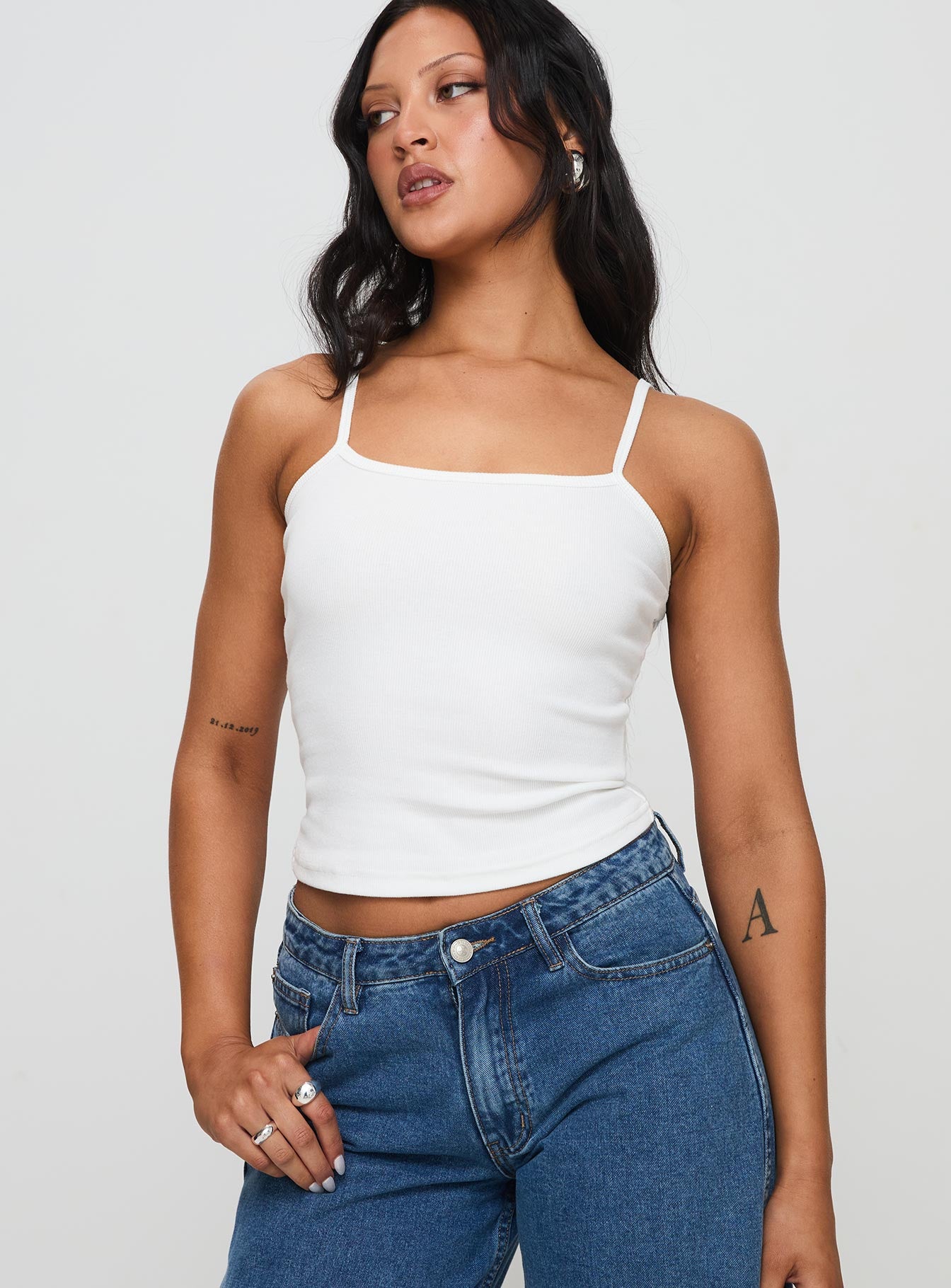 Alternative view of Baseline Rib Top White