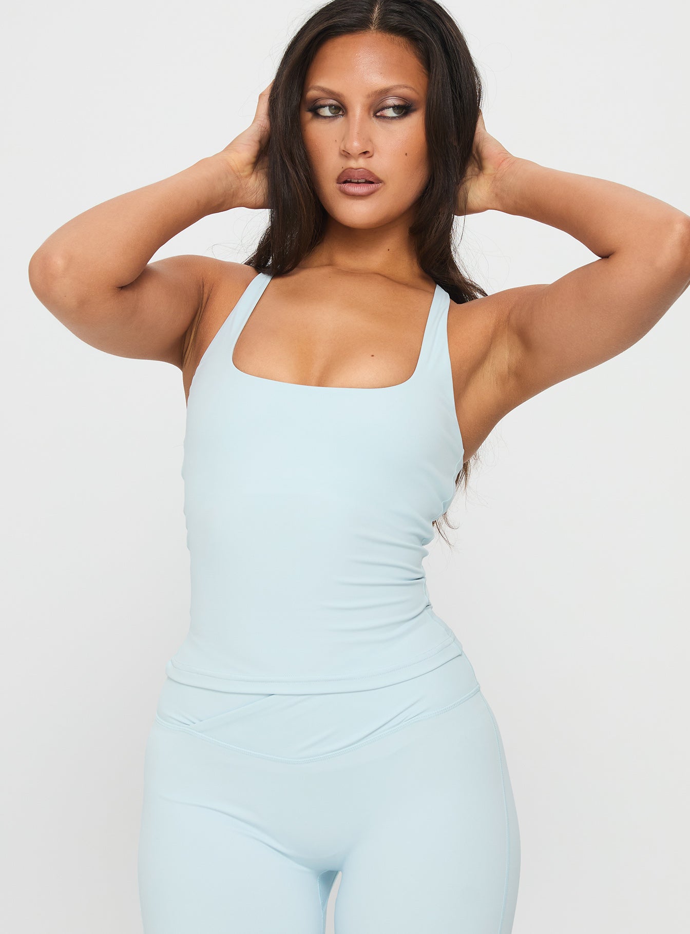 Alternative view of Layup Active Longline Cross Back Top Blue