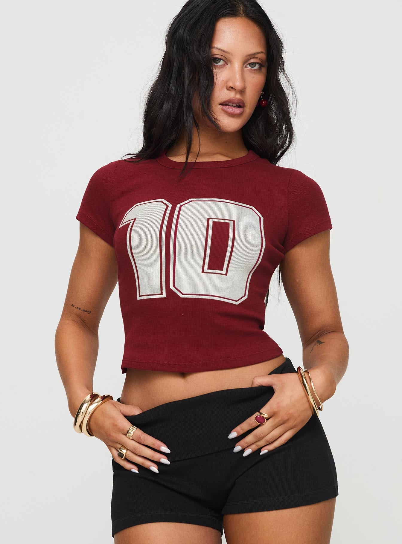 Alternative view of Baseline Rib Tee One Zero Red