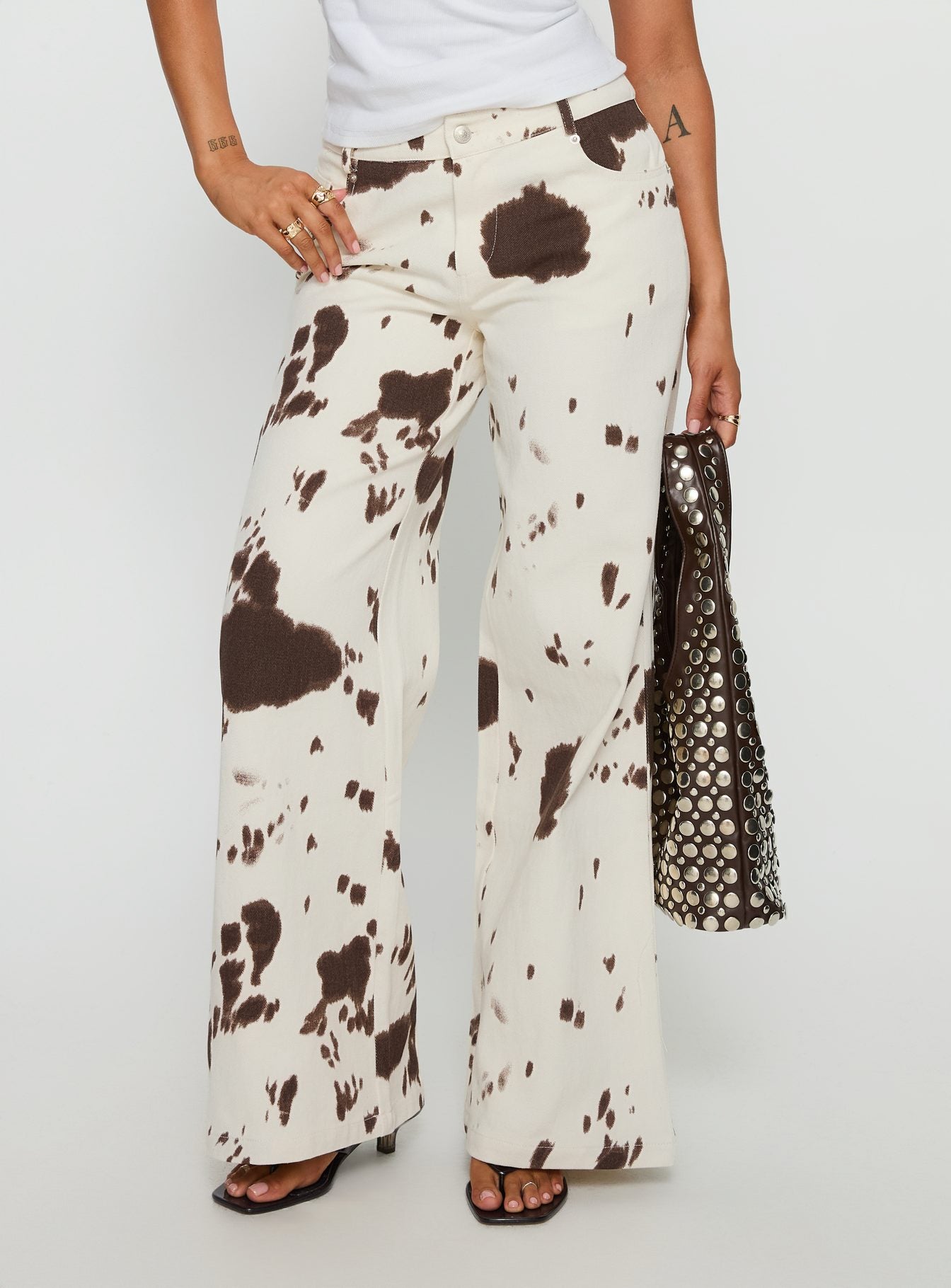 Alternative view of Big Dreamer Low Rise Straight Leg Jeans Cow Print