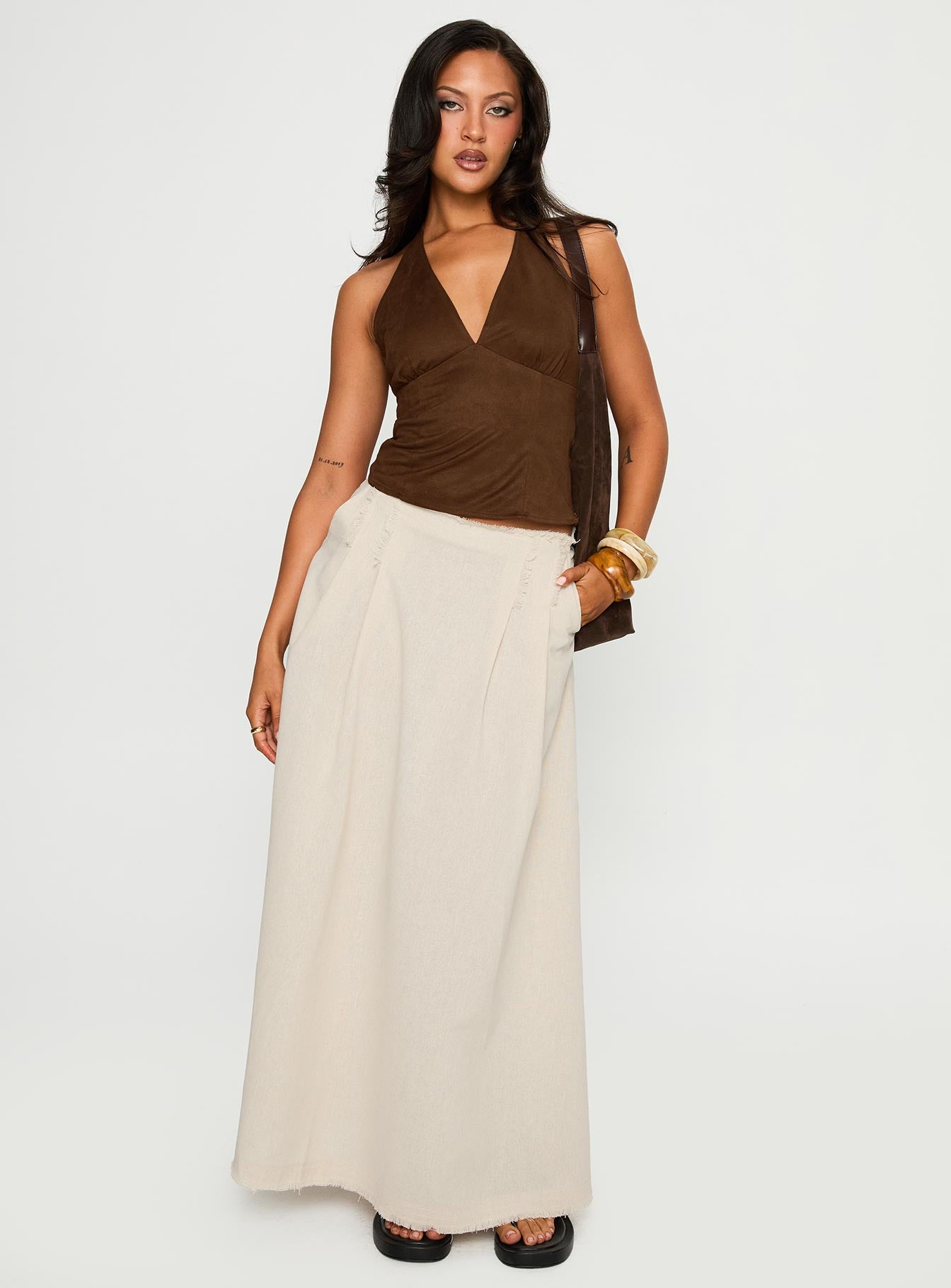 Alternative view of Bohemian Spirit Maxi Skirt Beige