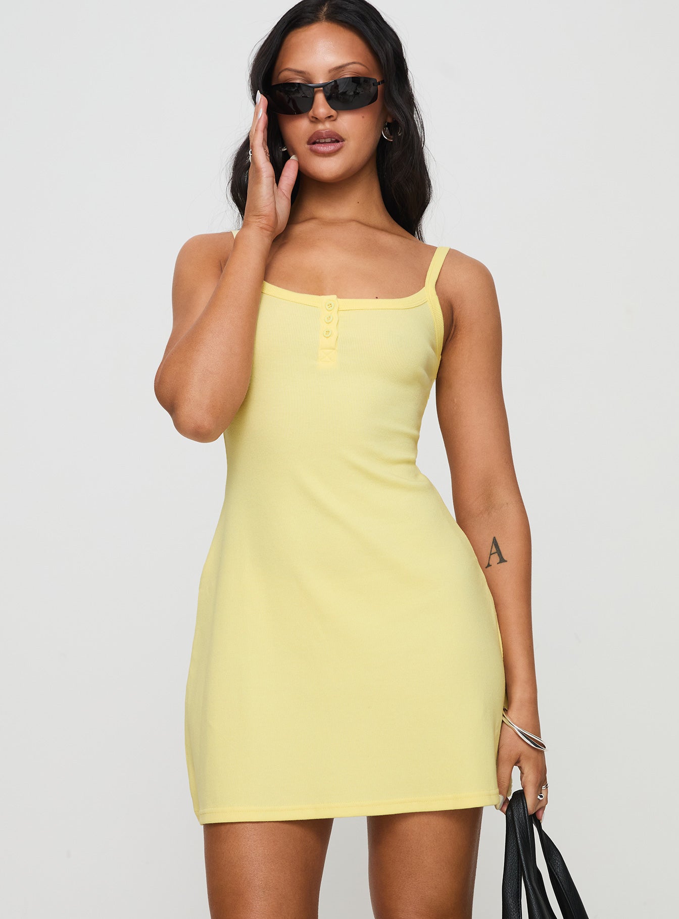 Alternative view of Baseline Rib Mini Dress Yellow