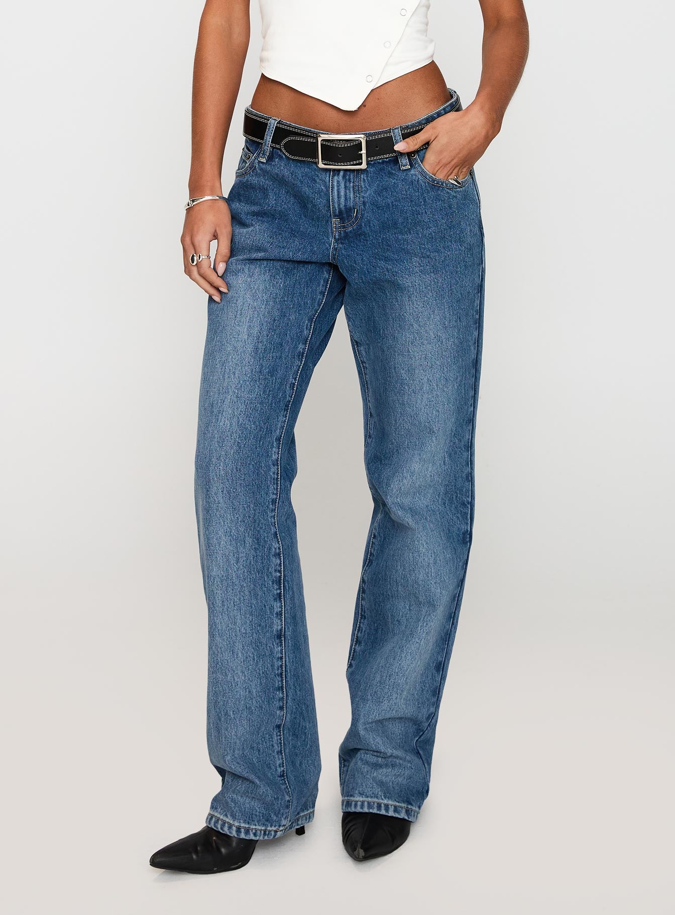 Alternative view of Better Half Low Rise Straight Leg Jeans Horizon Blue