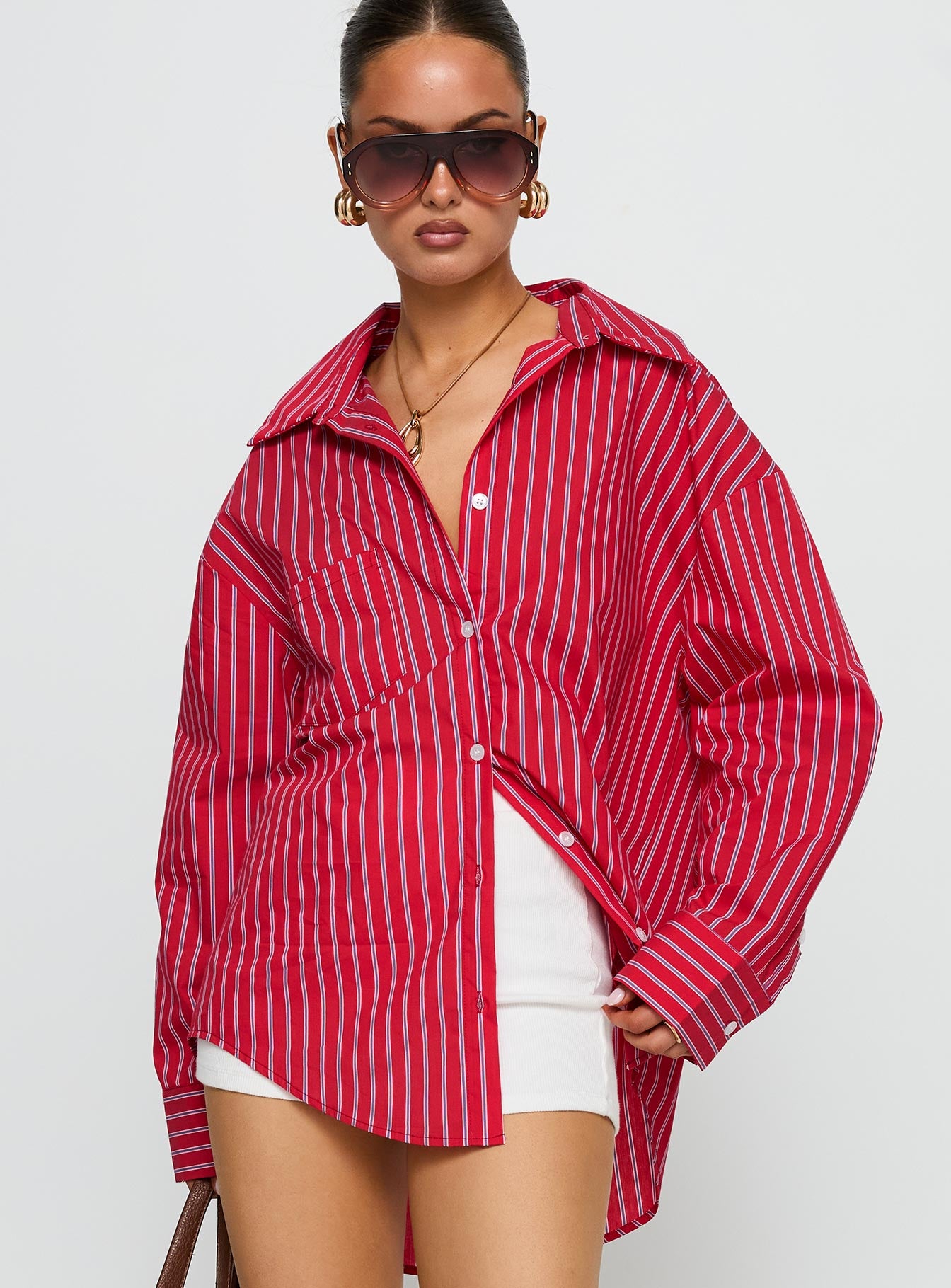 Alternative view of Kodhi Oversized Long Sleeve Top Red Stripe