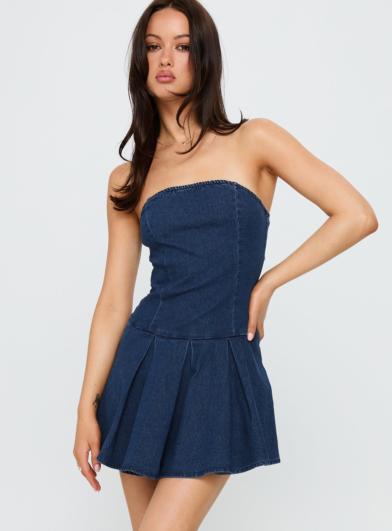Alternative view of Fantastical Strapless Playsuit Dark Denim