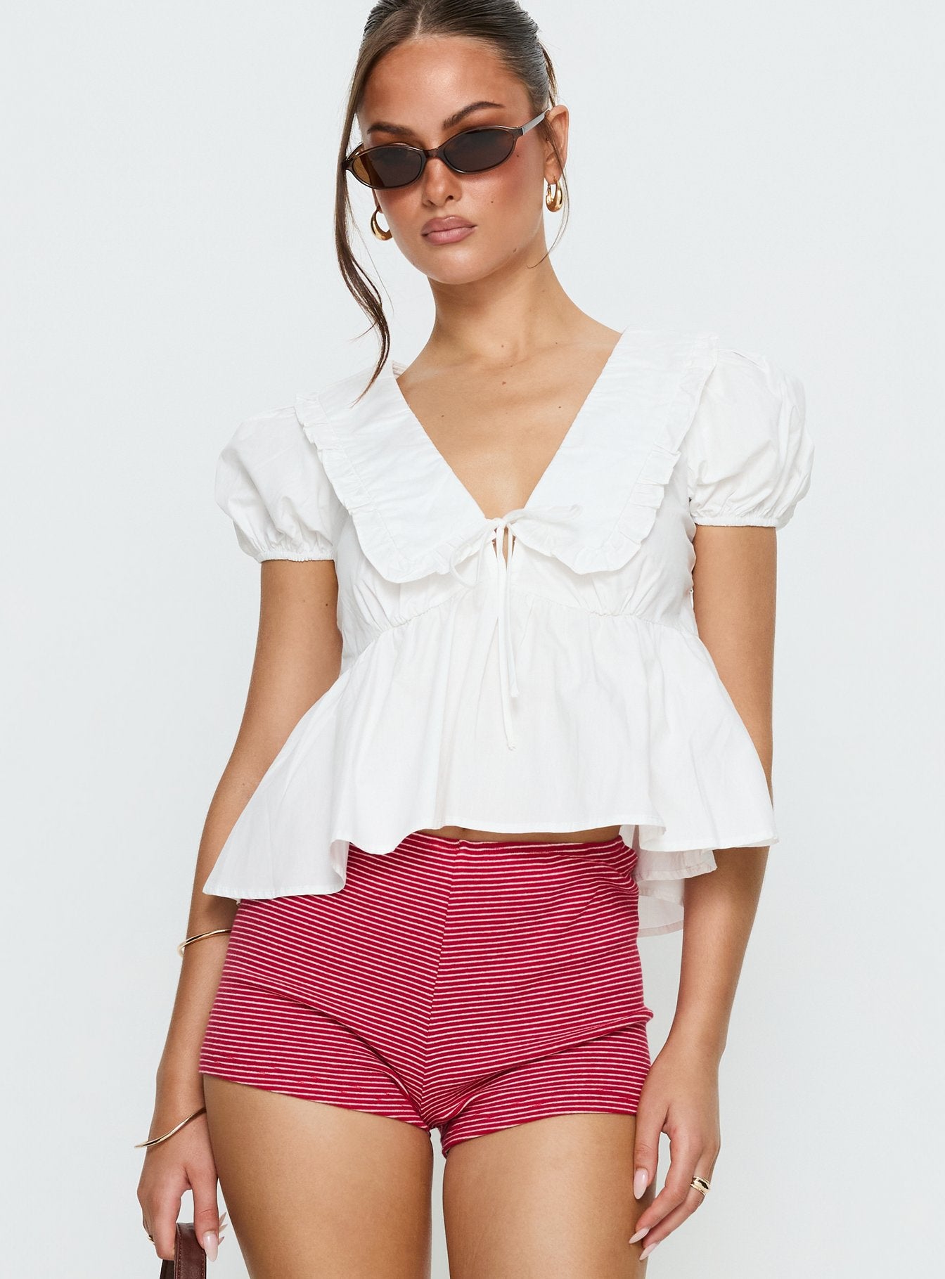 Alternative view of Dawes Oversized Collar Blouse Top White