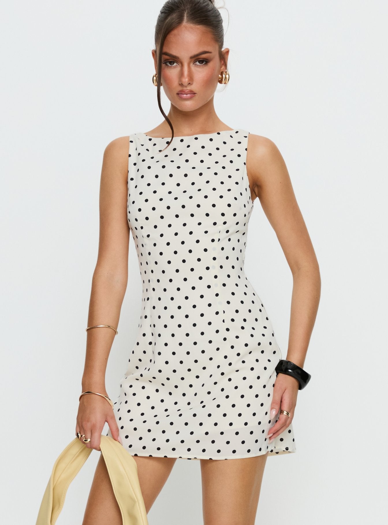 Alternative view of Kherin Boat Neck Romper Cream Polka