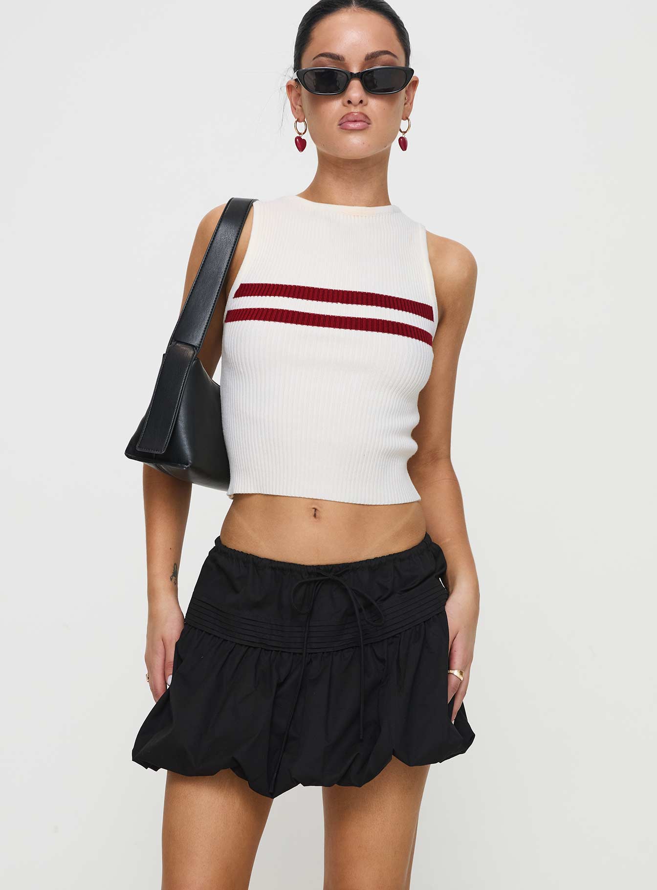 Alternative view of Dear London Bubble Hem Mini Skirt Black