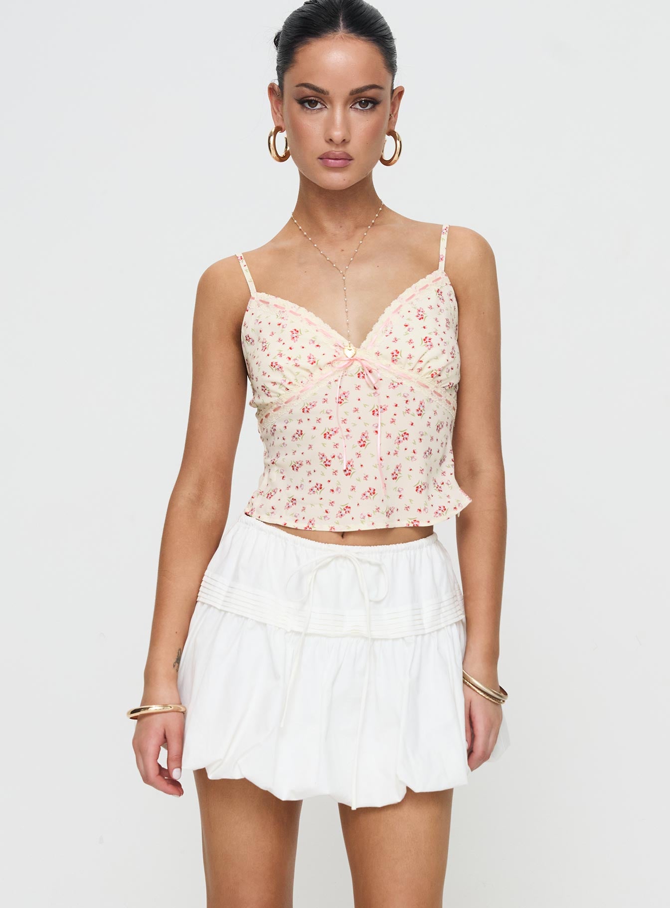 Alternative view of Dear London Bubble Hem Mini Skirt White
