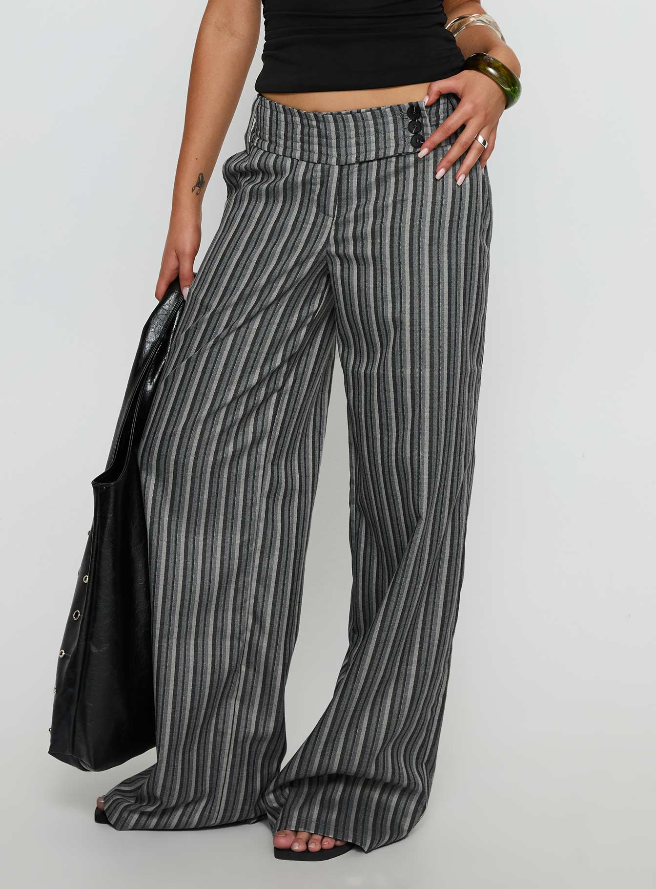 Alternative view of Cedars Low Rise Pant Grey Stripe