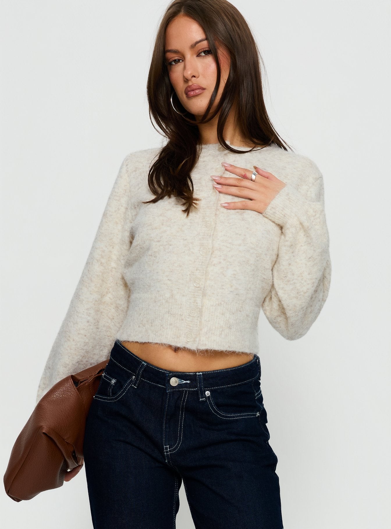 Alternative view of Dawsen Button Down Cardigan Cream