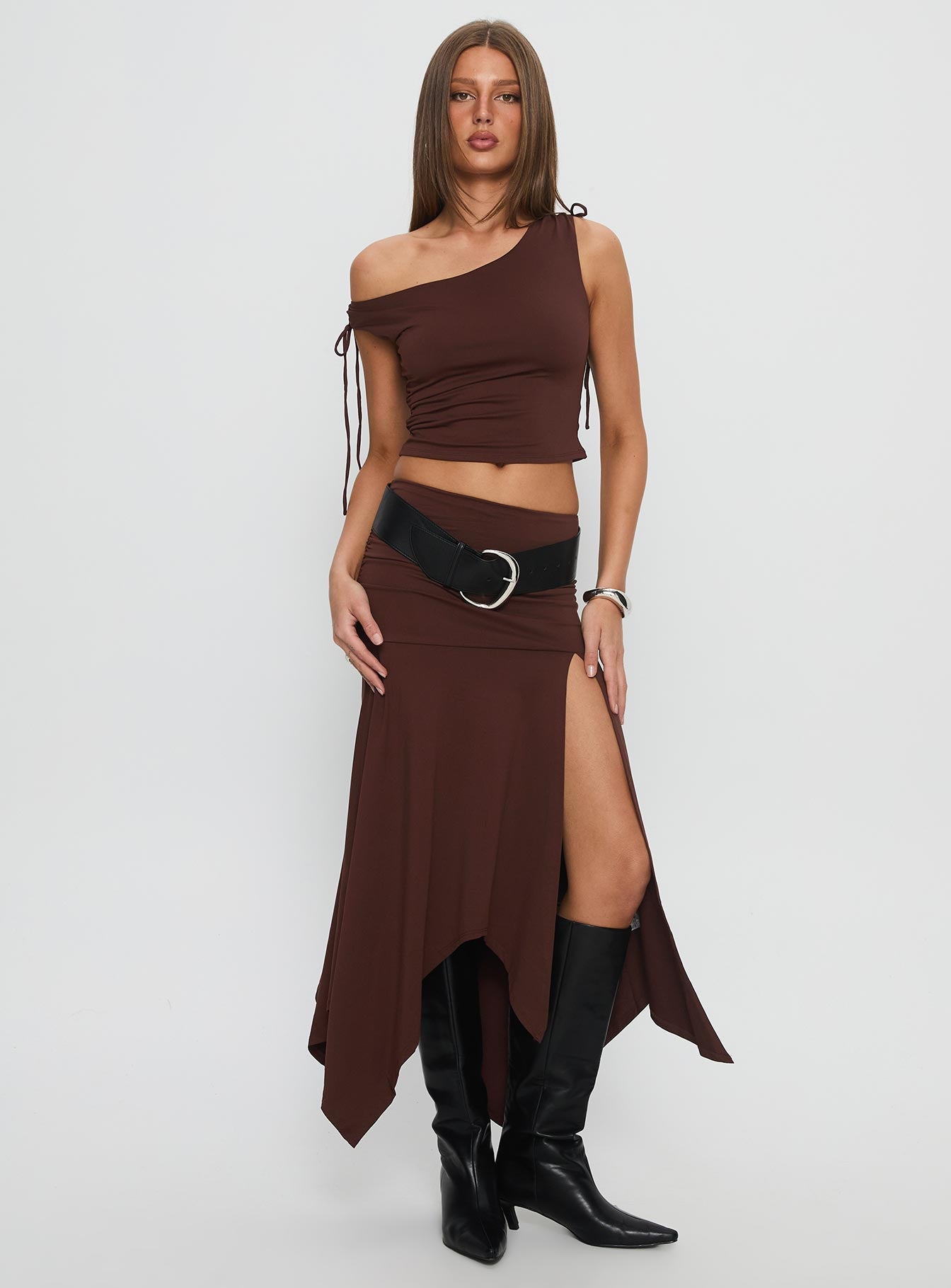 Alternative view of Azlynn Off Shoulder Set Brown